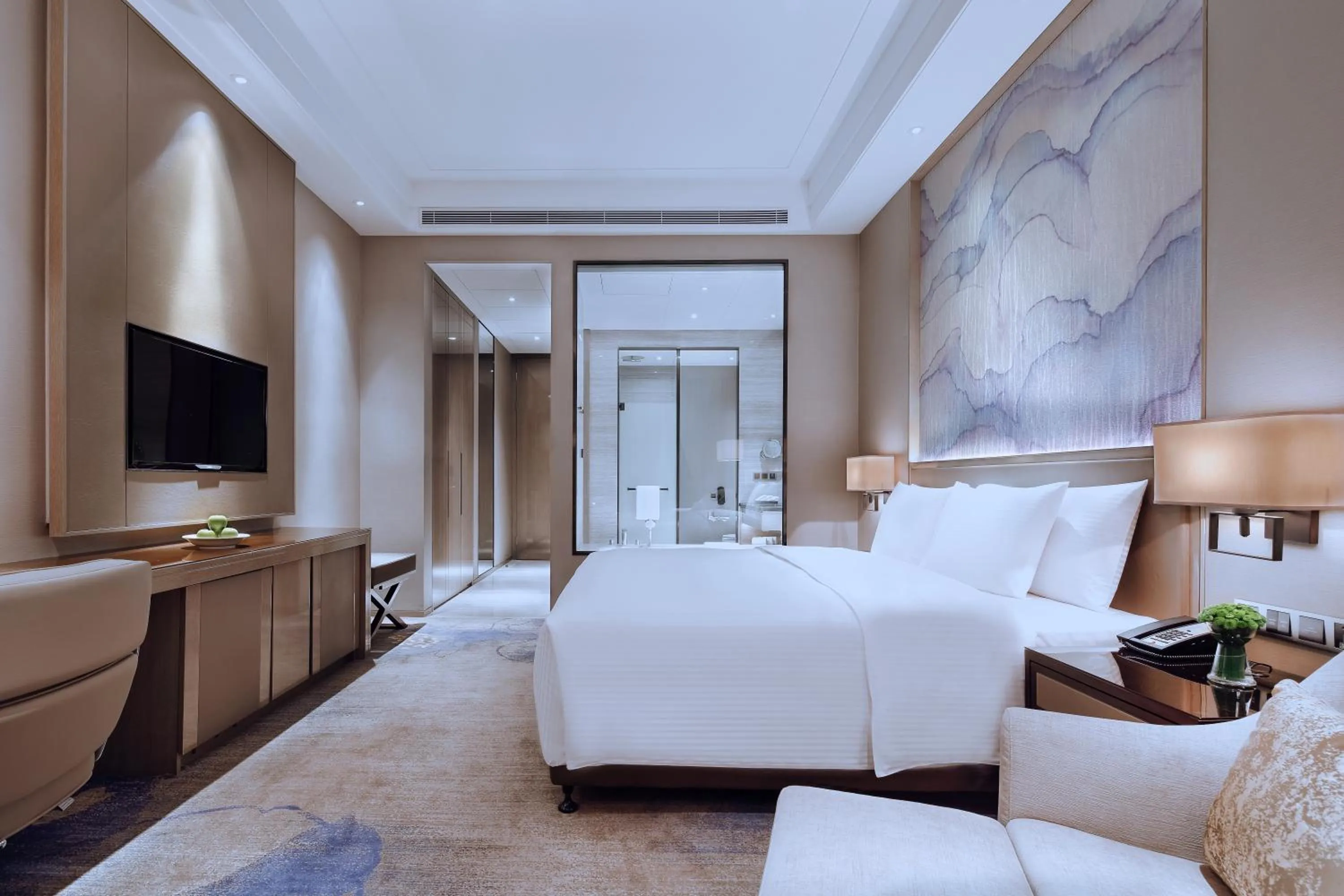 Bedroom, Bed in Wanda Realm Huangshi