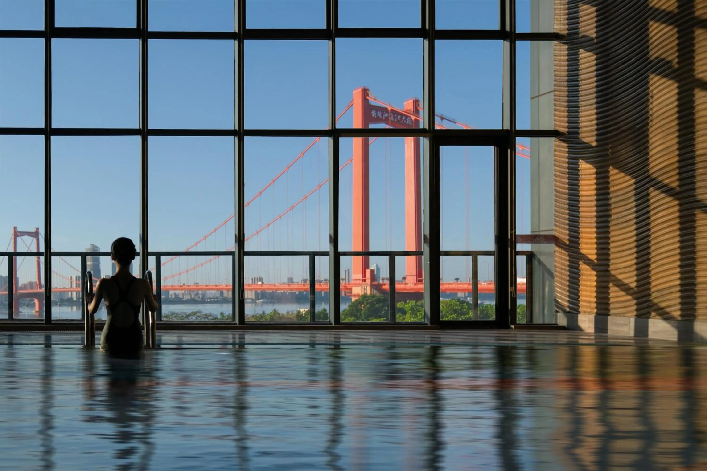 Swimming pool in Hilton Wuhan Yangtze Riverside