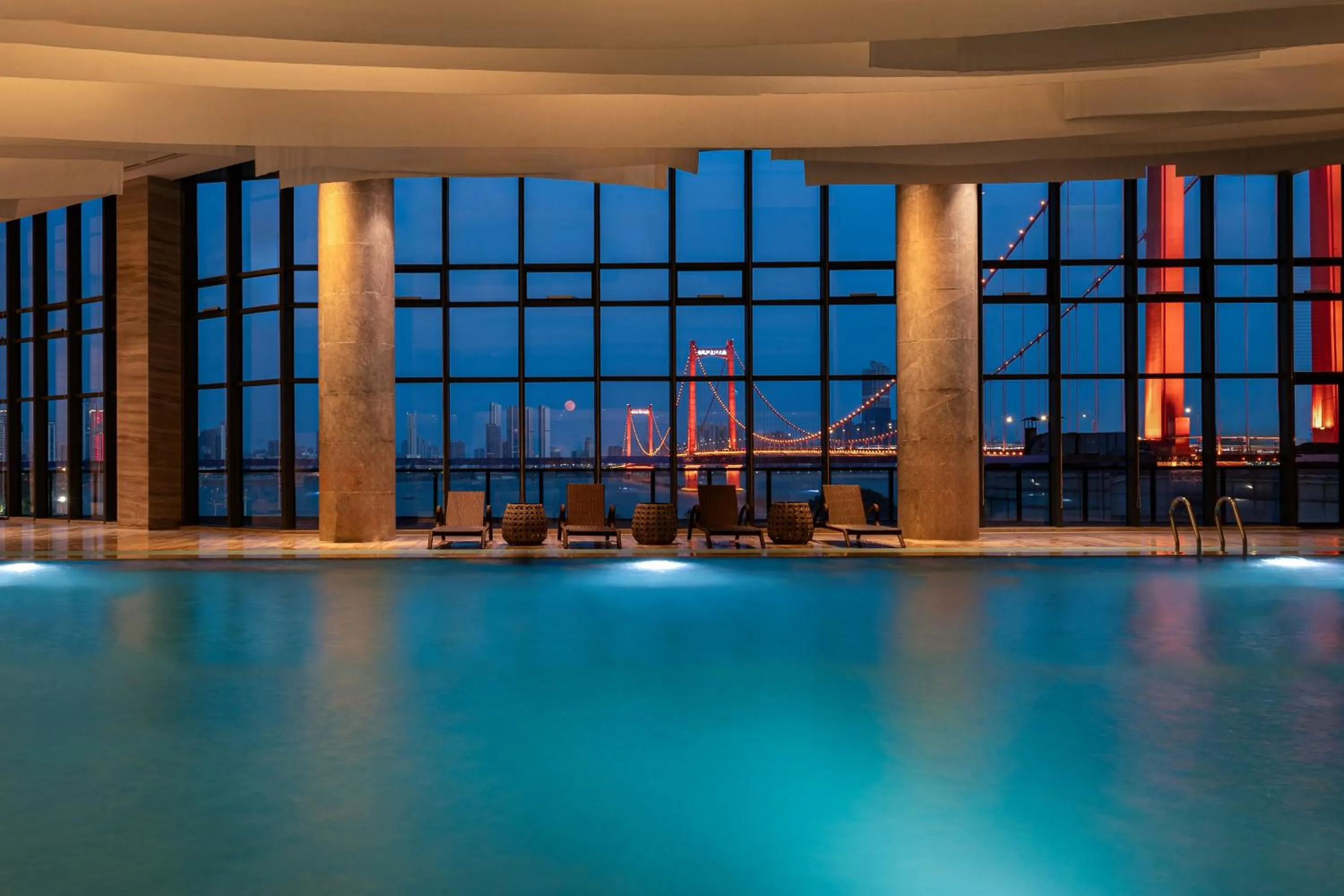 Swimming pool in Hilton Wuhan Yangtze Riverside