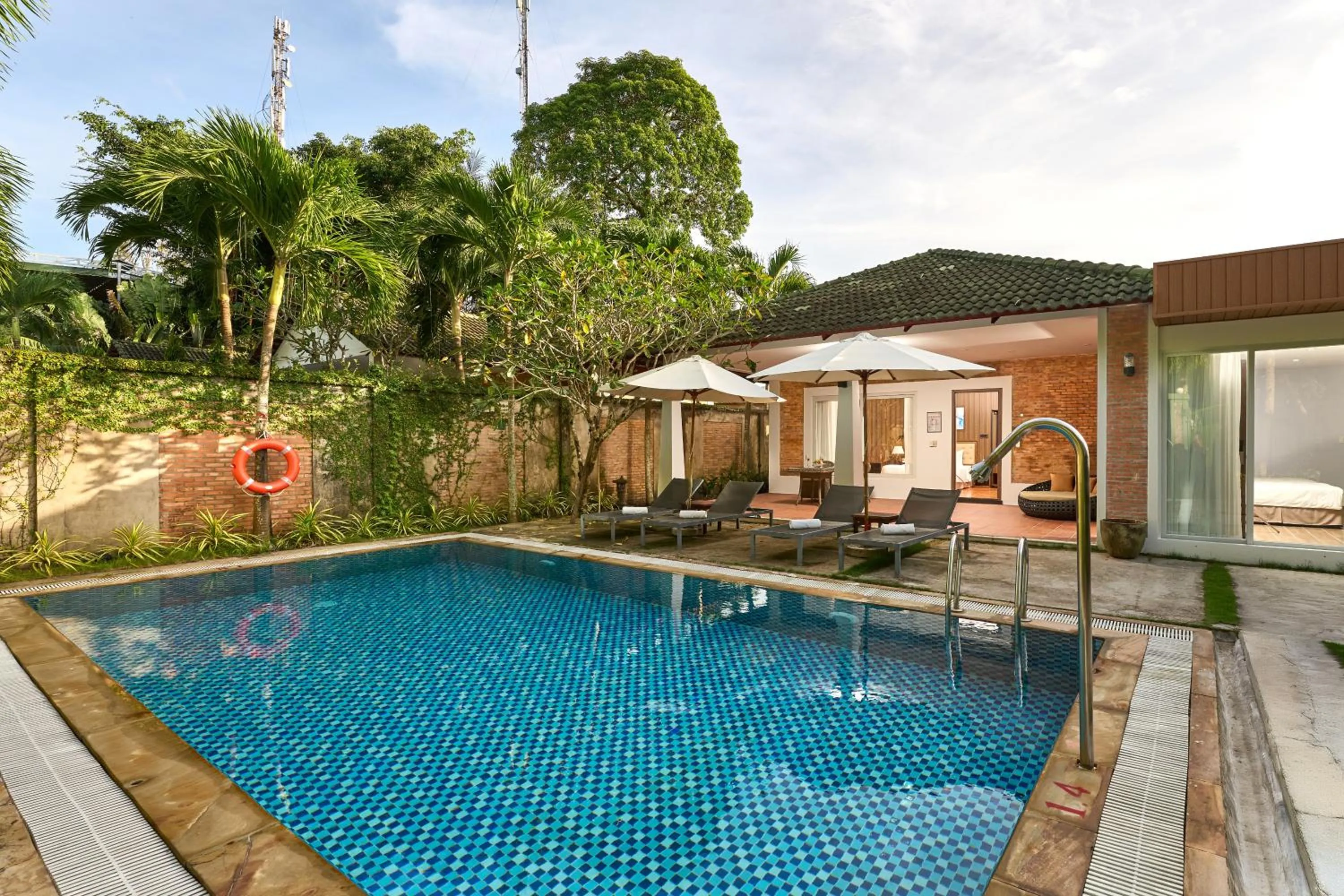 Pool view in Famiana Green Villa - Complimentary Airport Shuttle