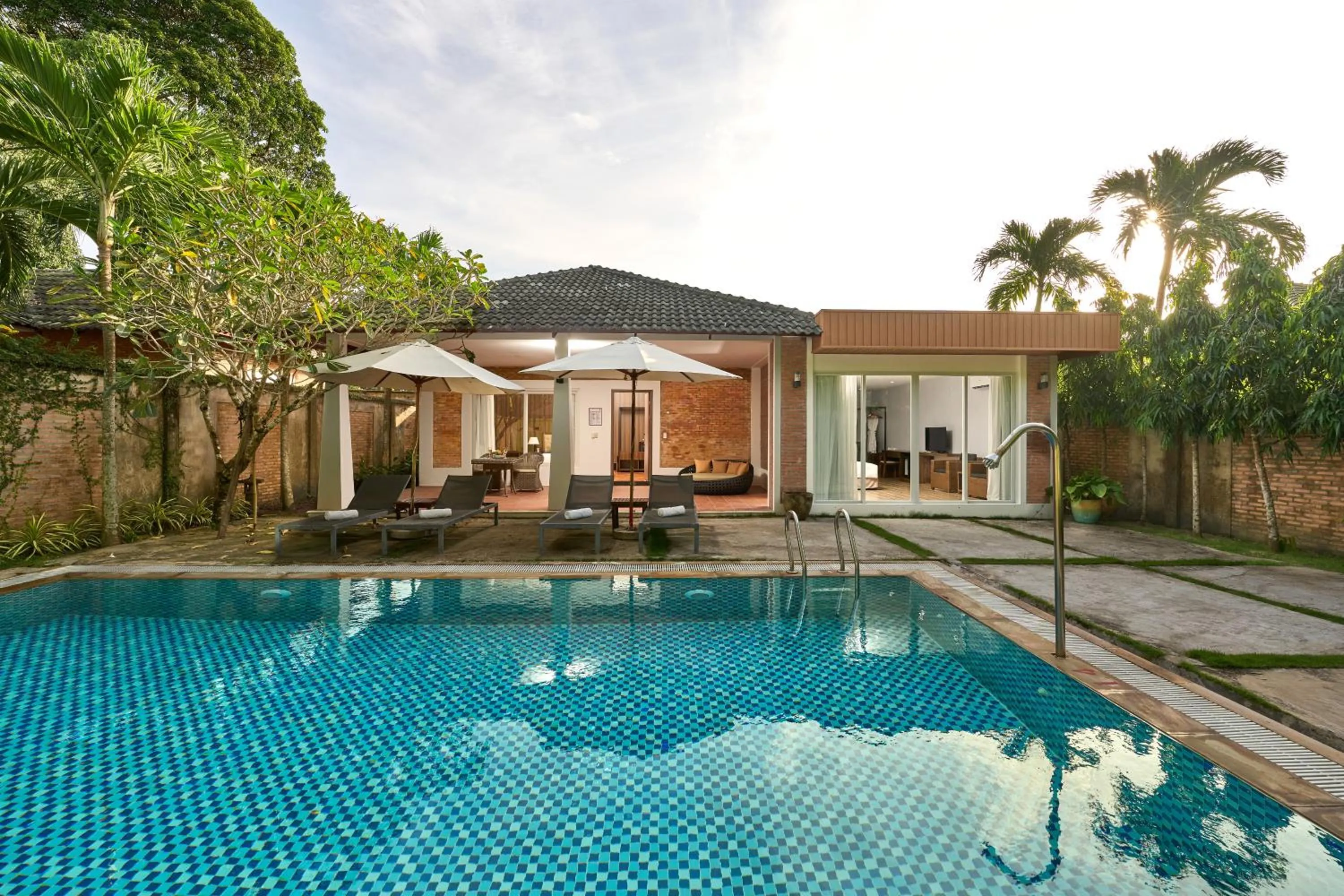 Pool view in Famiana Green Villa - Complimentary Airport Shuttle