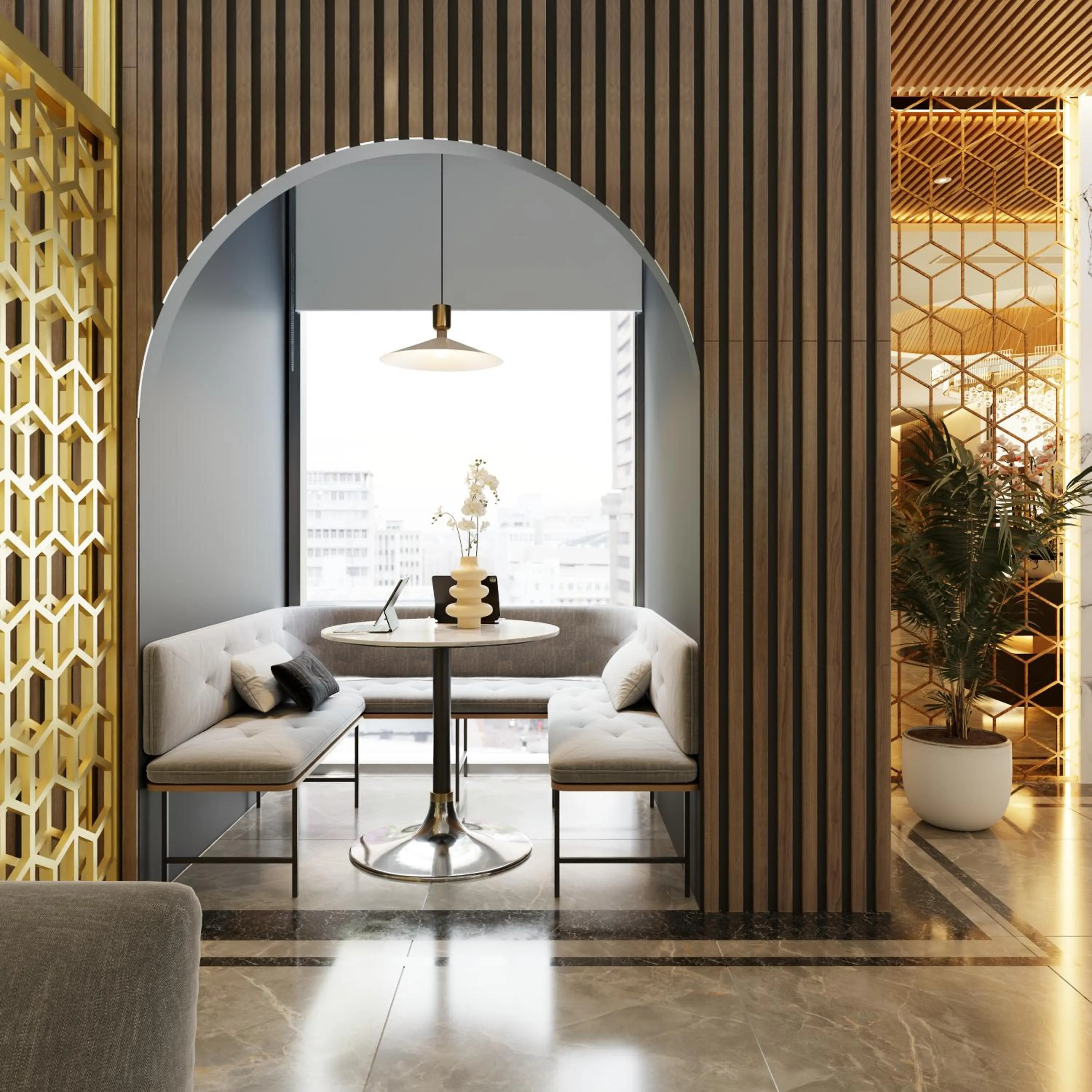 Seating area in Bcons City Hotel