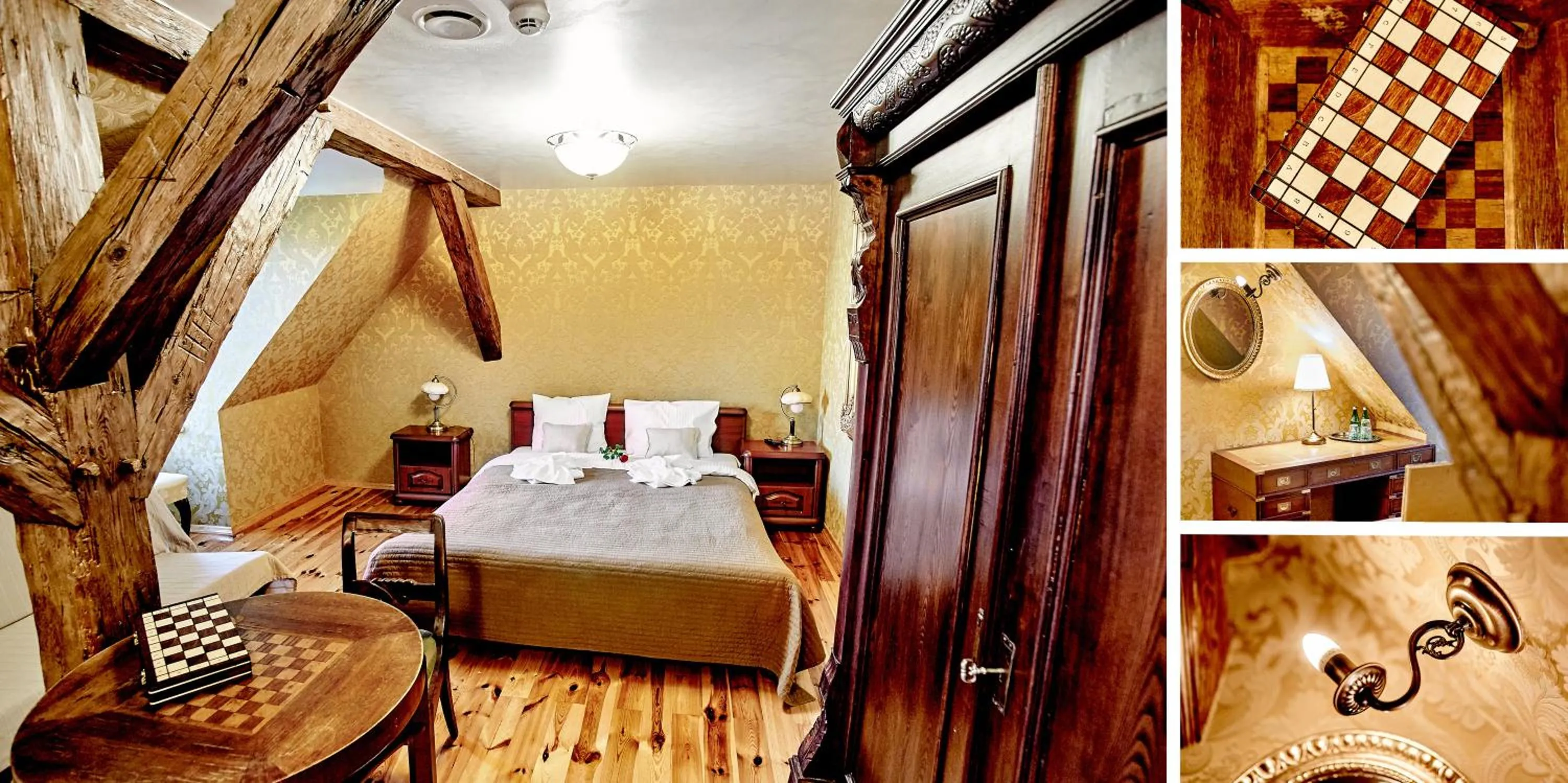 Photo of the whole room, Bed in Pałac Bażantarnia