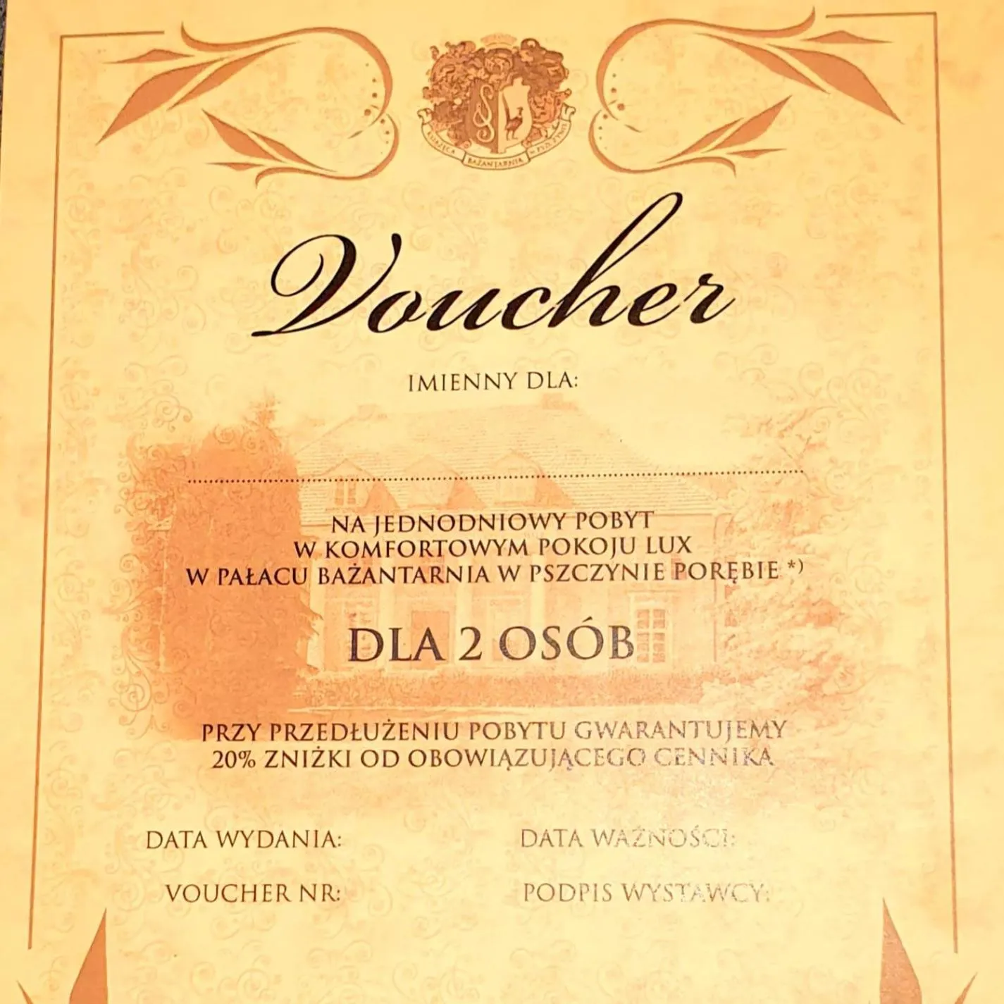 Logo/Certificate/Sign in Pałac Bażantarnia