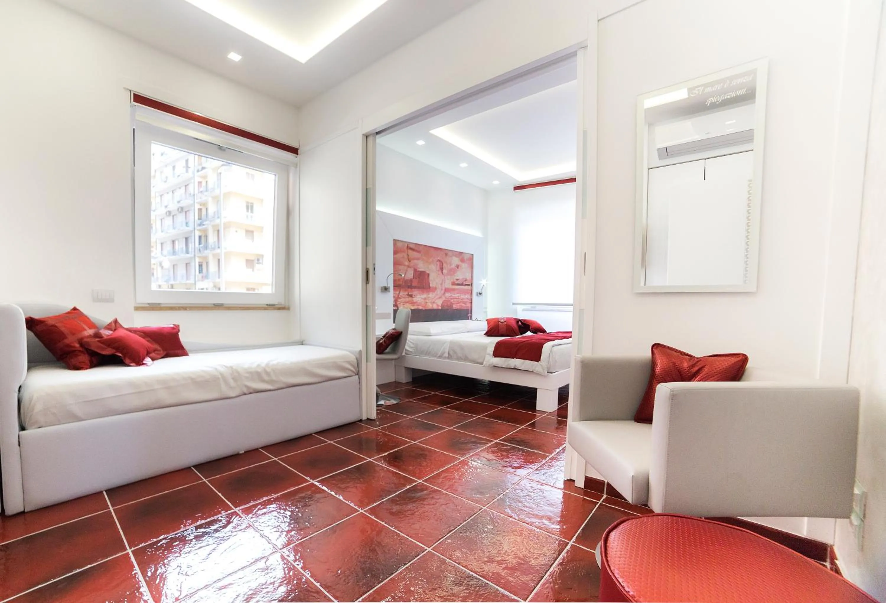 Photo of the whole room, Bed in La Madegra Seasuite