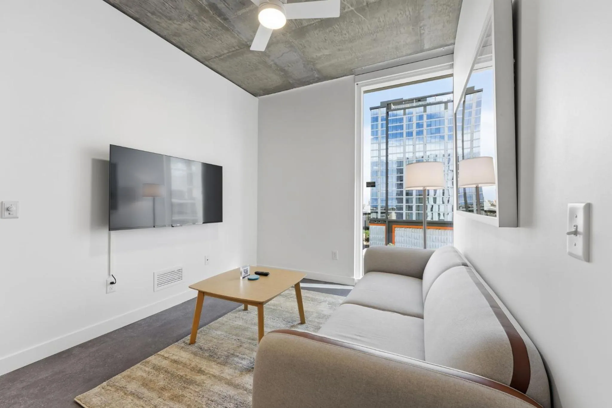 Living room in Placemakr Downtown Phoenix