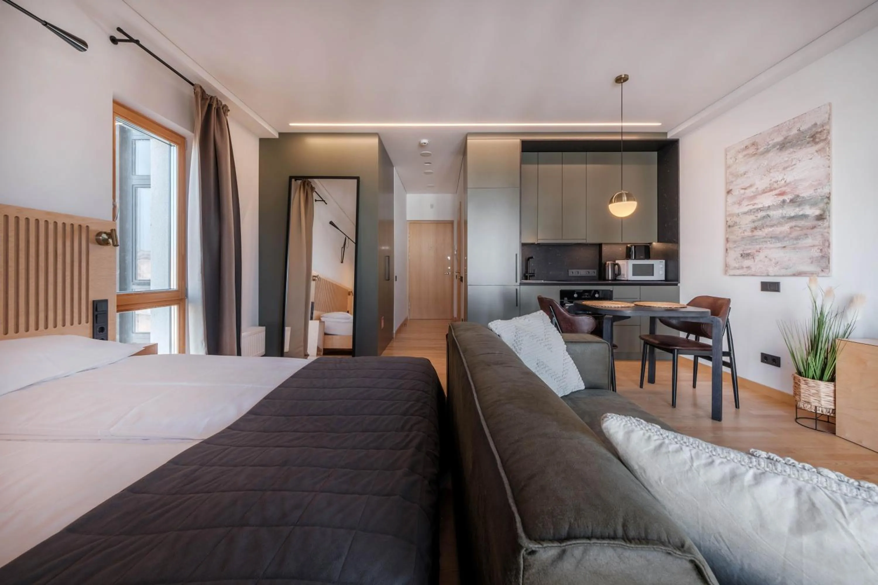 Photo of the whole room, Bed in King Mindaugas Apartments