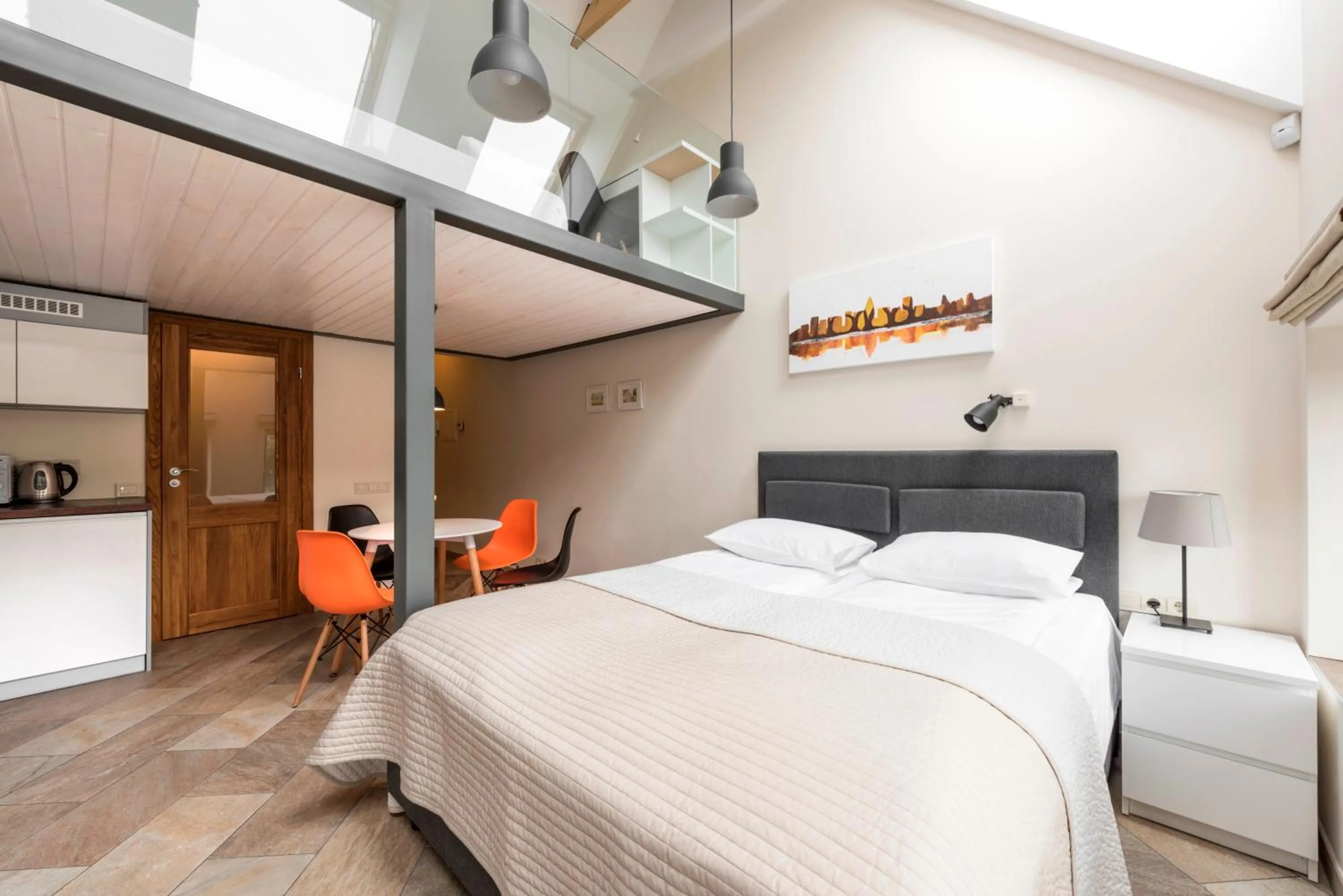 Photo of the whole room, Bed in King Mindaugas Apartments