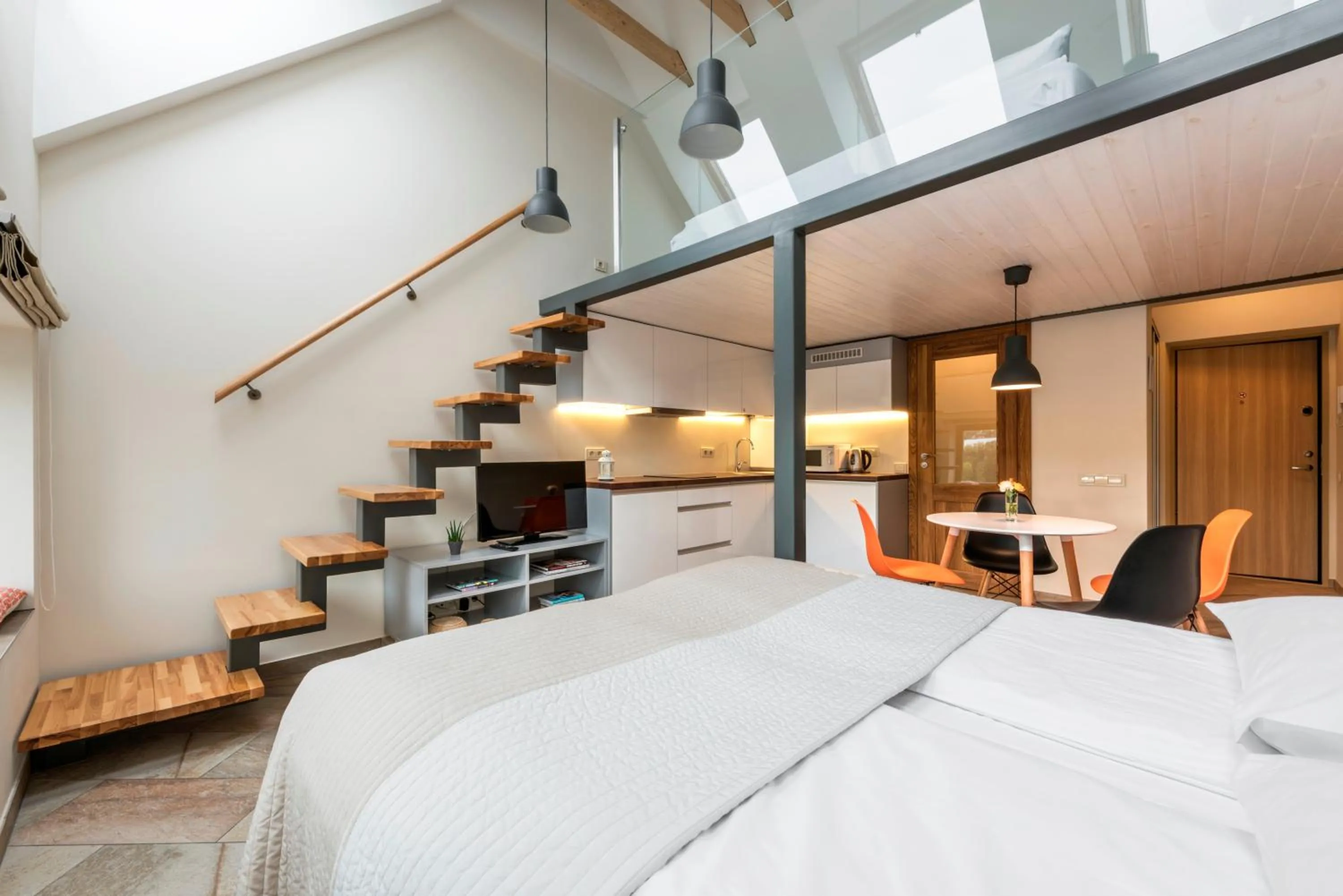 Photo of the whole room, Bed in King Mindaugas Apartments