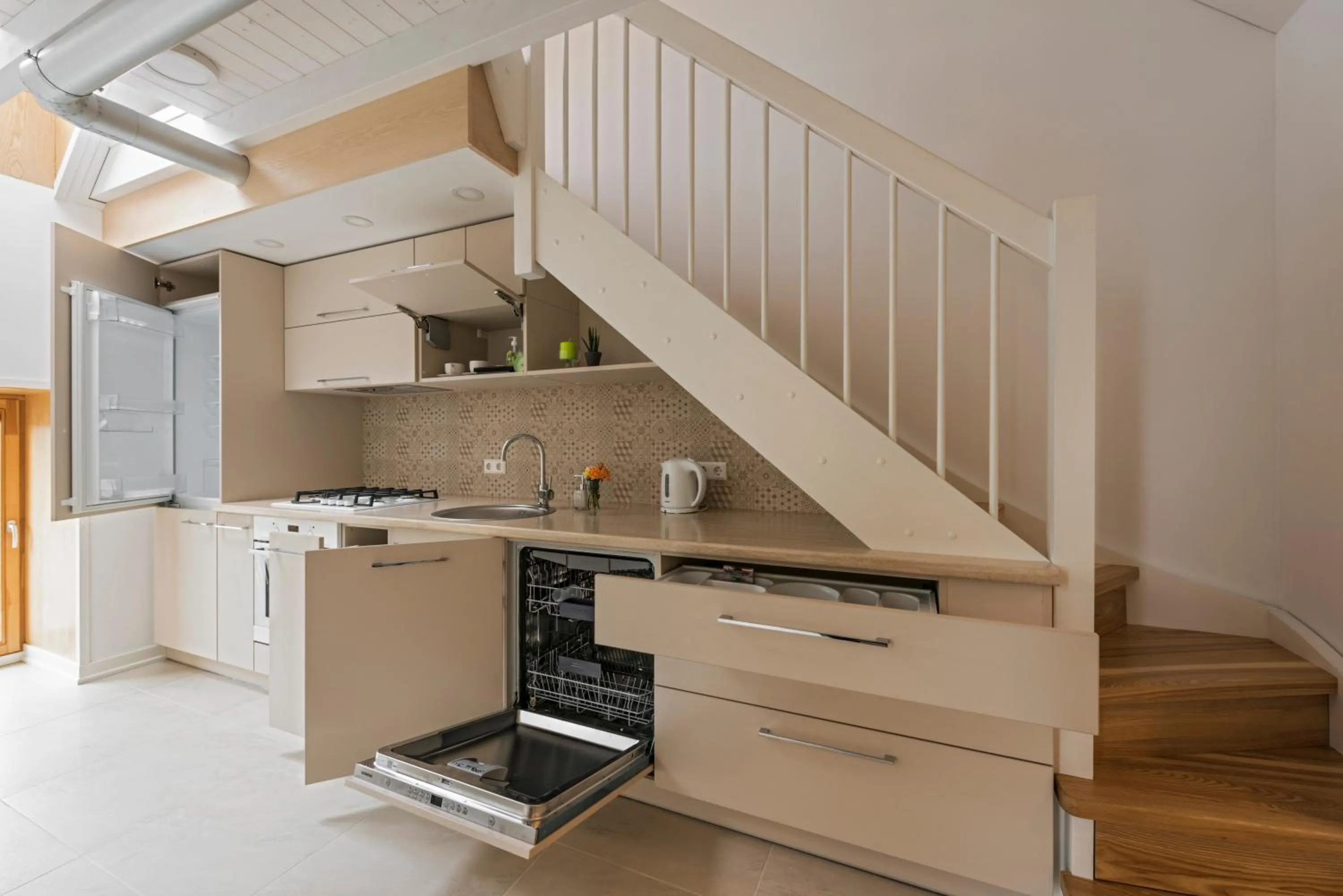 Kitchen or kitchenette in King Mindaugas Apartments