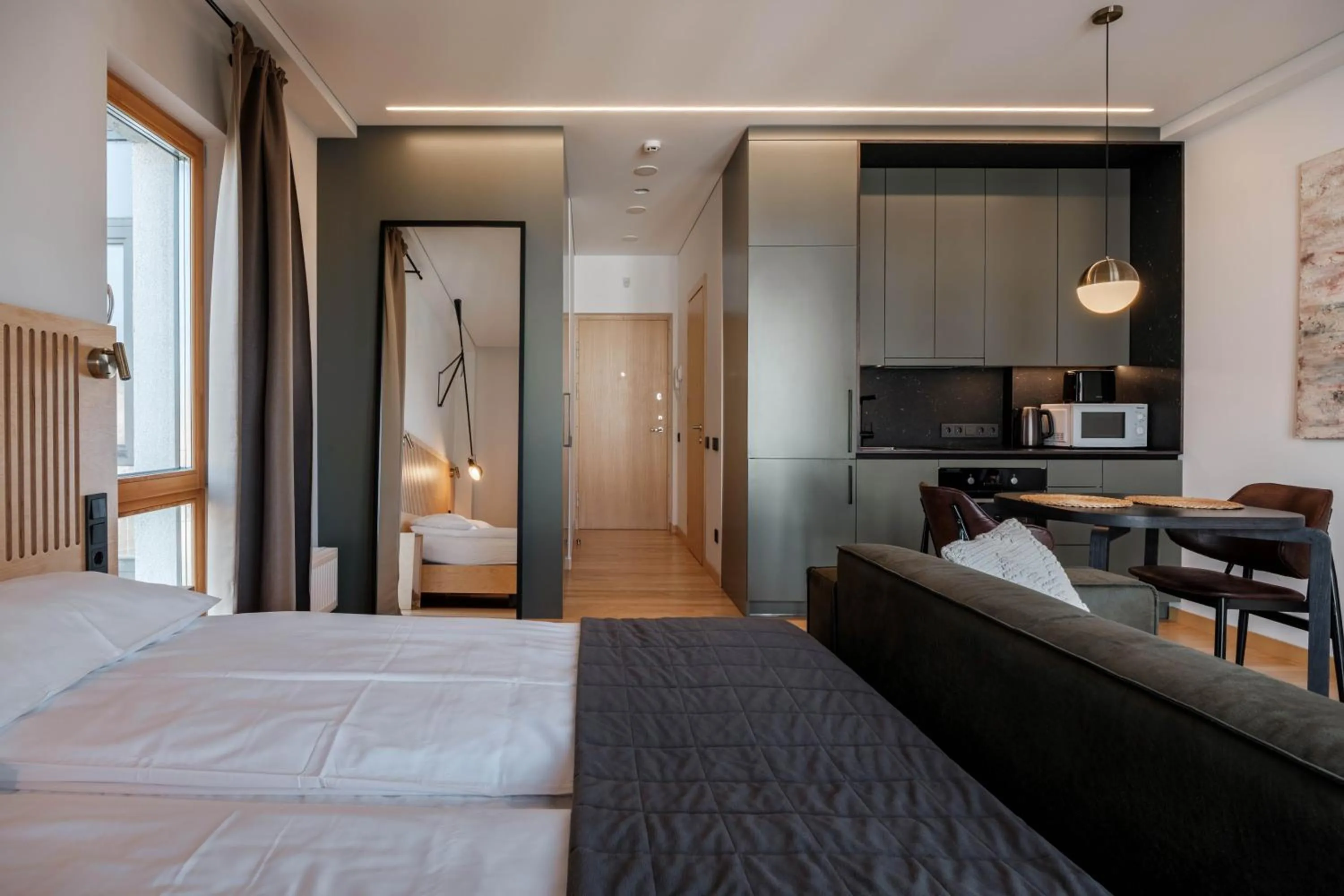 Photo of the whole room, Bed in King Mindaugas Apartments