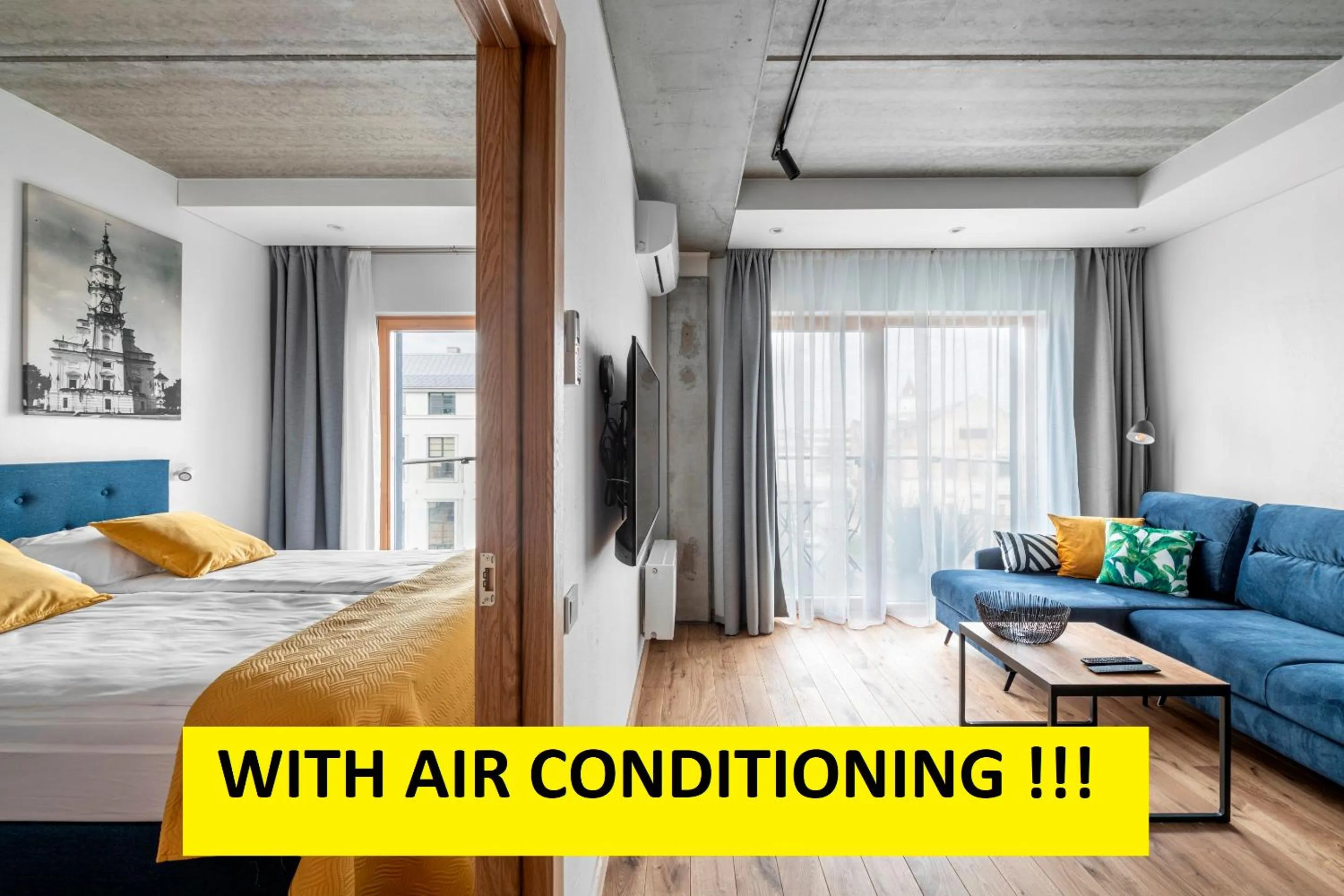 Living room, Bed in King Mindaugas Apartments