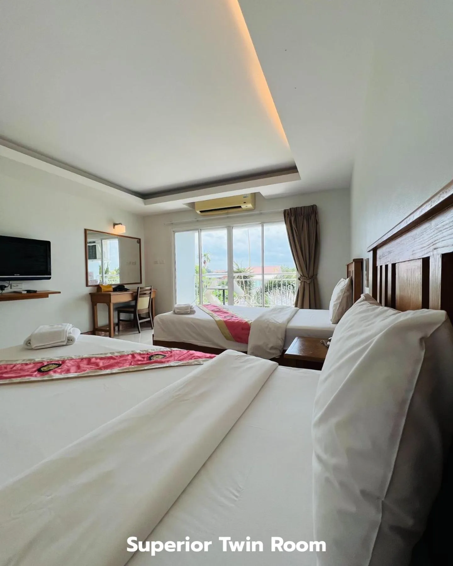 Bed in That Phanom River View Hotel