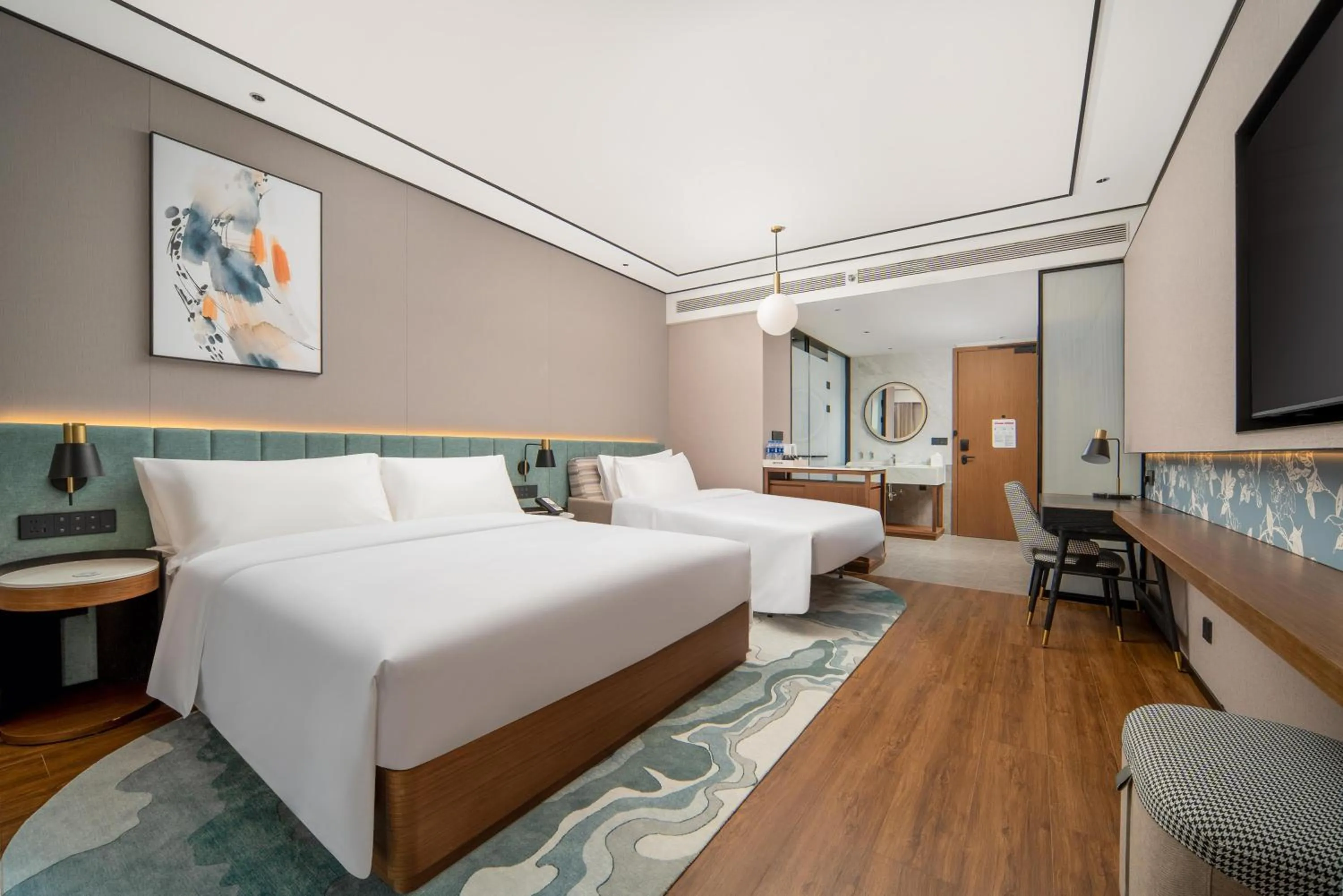 Bed in Hilton Garden Inn Shanghai Changxing Island