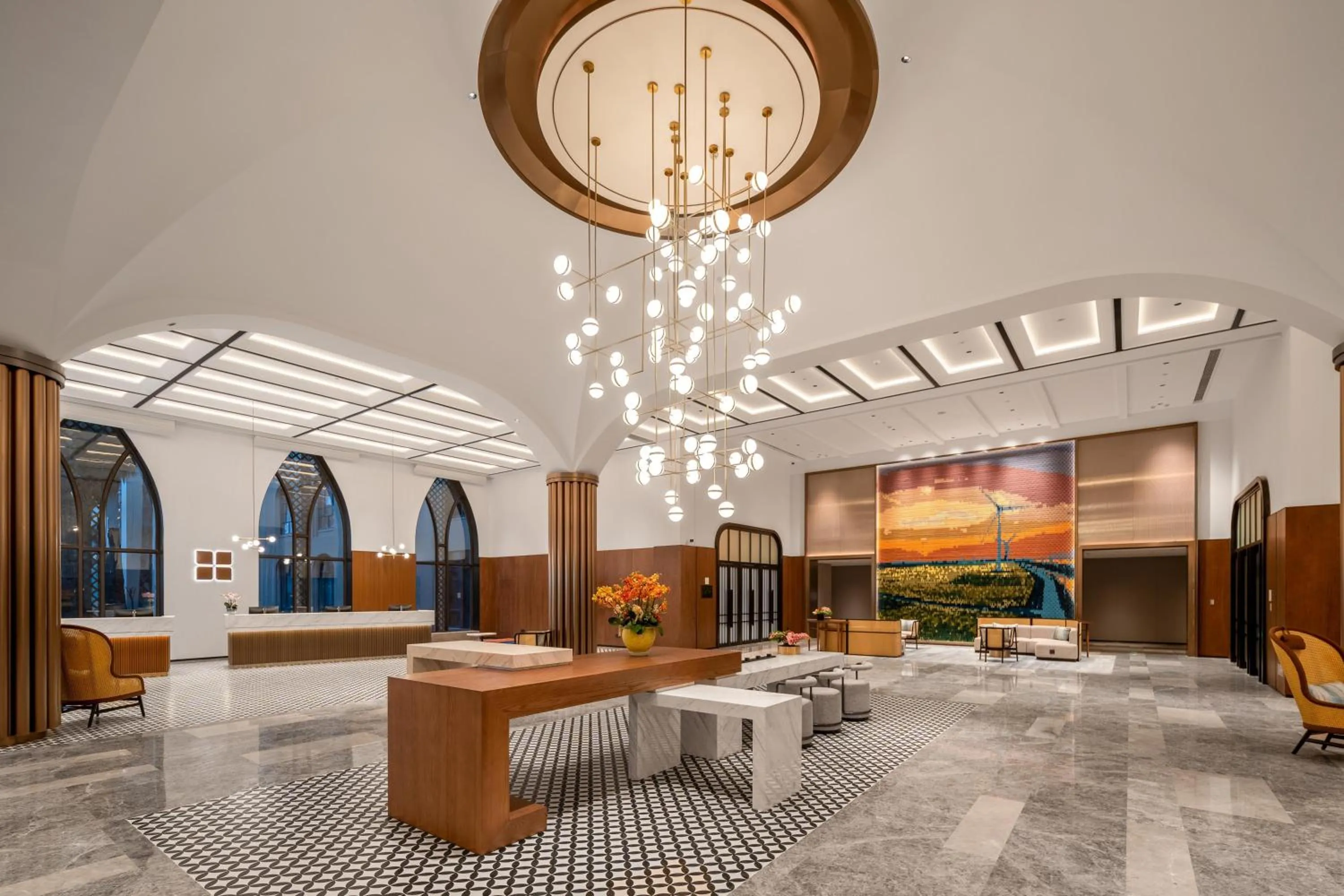 Lobby or reception in Hilton Garden Inn Shanghai Changxing Island