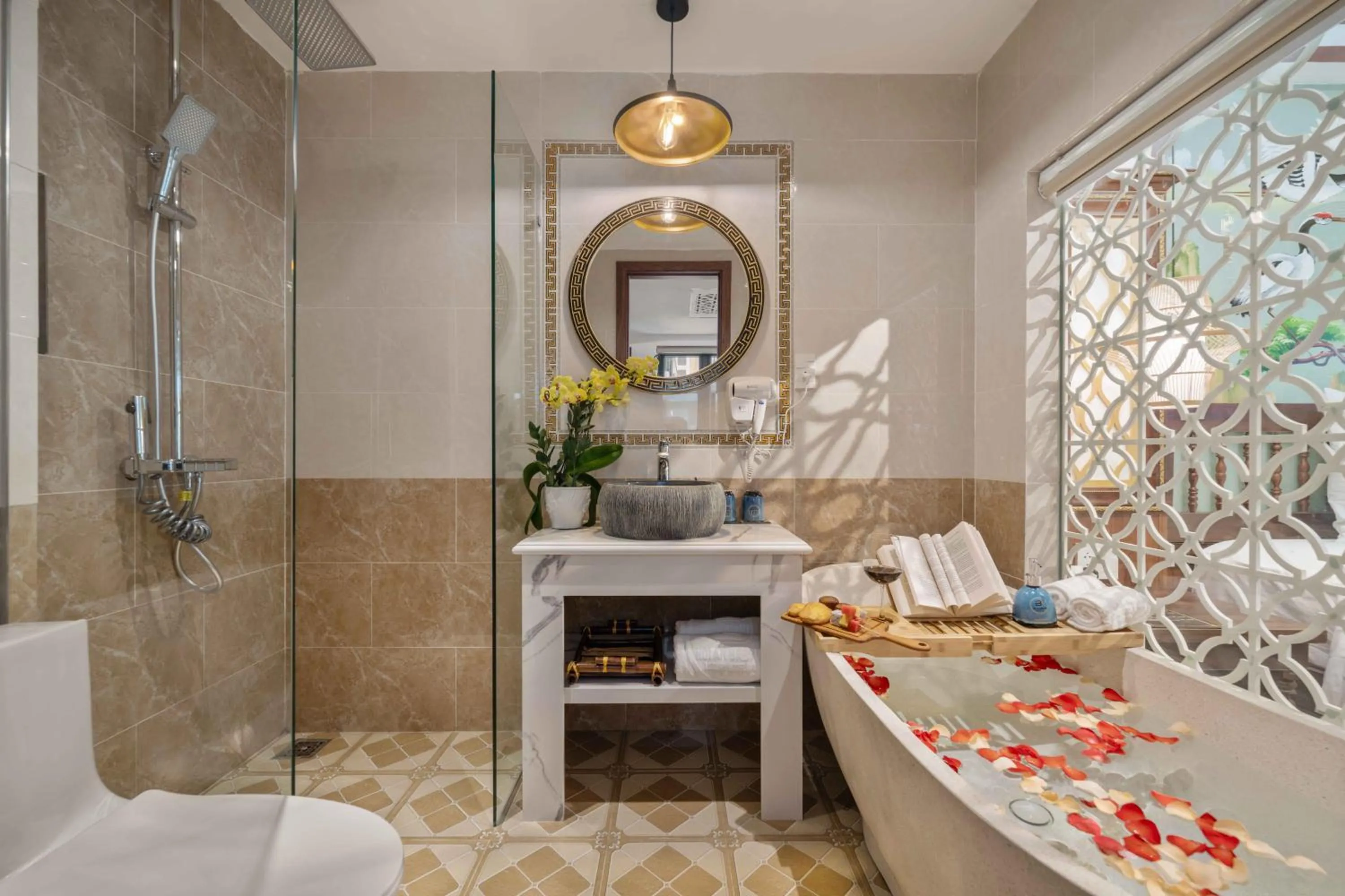 Shower in Soleil by Soluna - A Charming Touch of Hoi An Heritage - formerly Hoi An Babylon Luxury Hotel