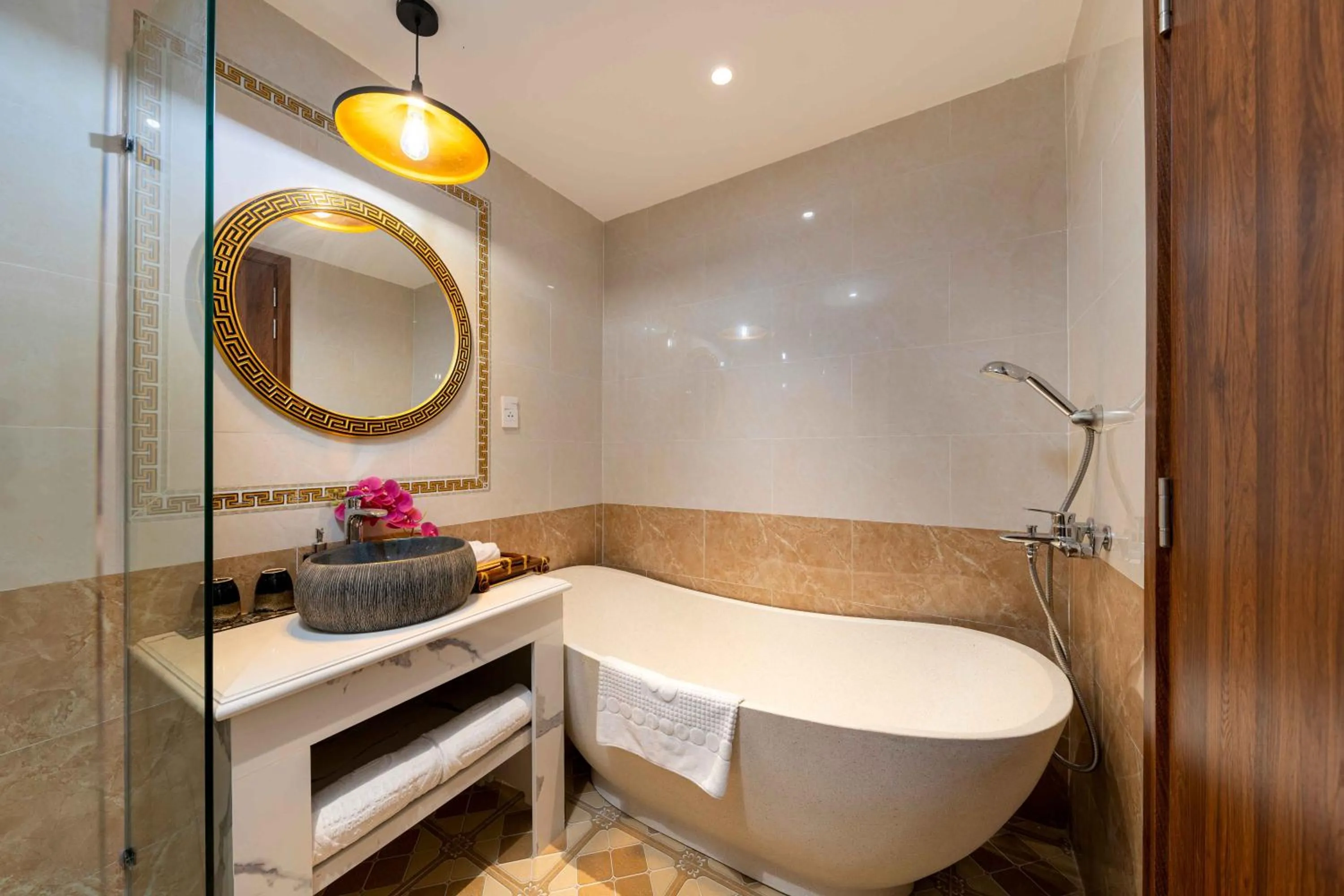 Shower in Soleil by Soluna - A Charming Touch of Hoi An Heritage - formerly Hoi An Babylon Luxury Hotel