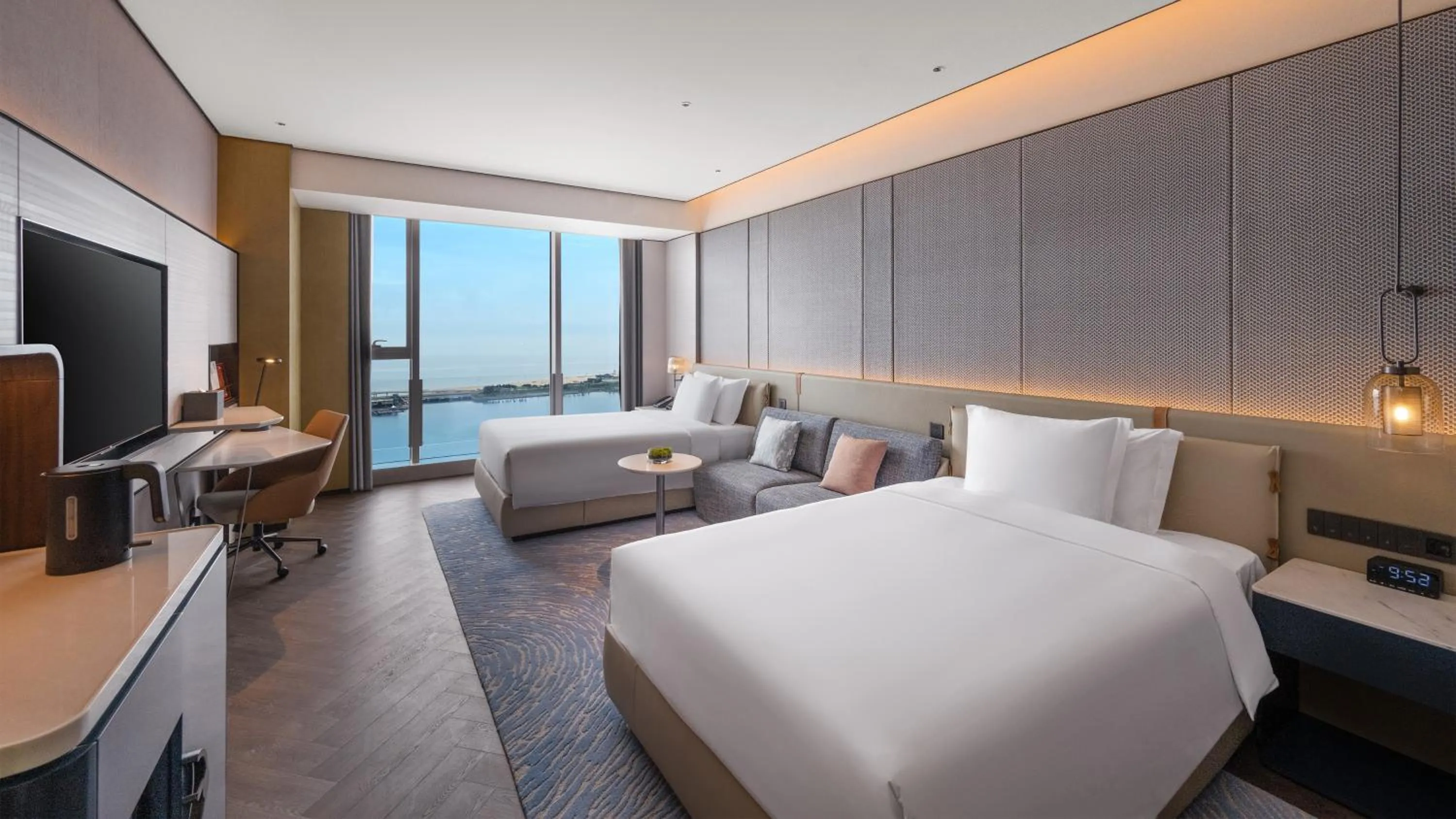 Lake view, Bed in Crowne Plaza Weihai Binhai by IHG