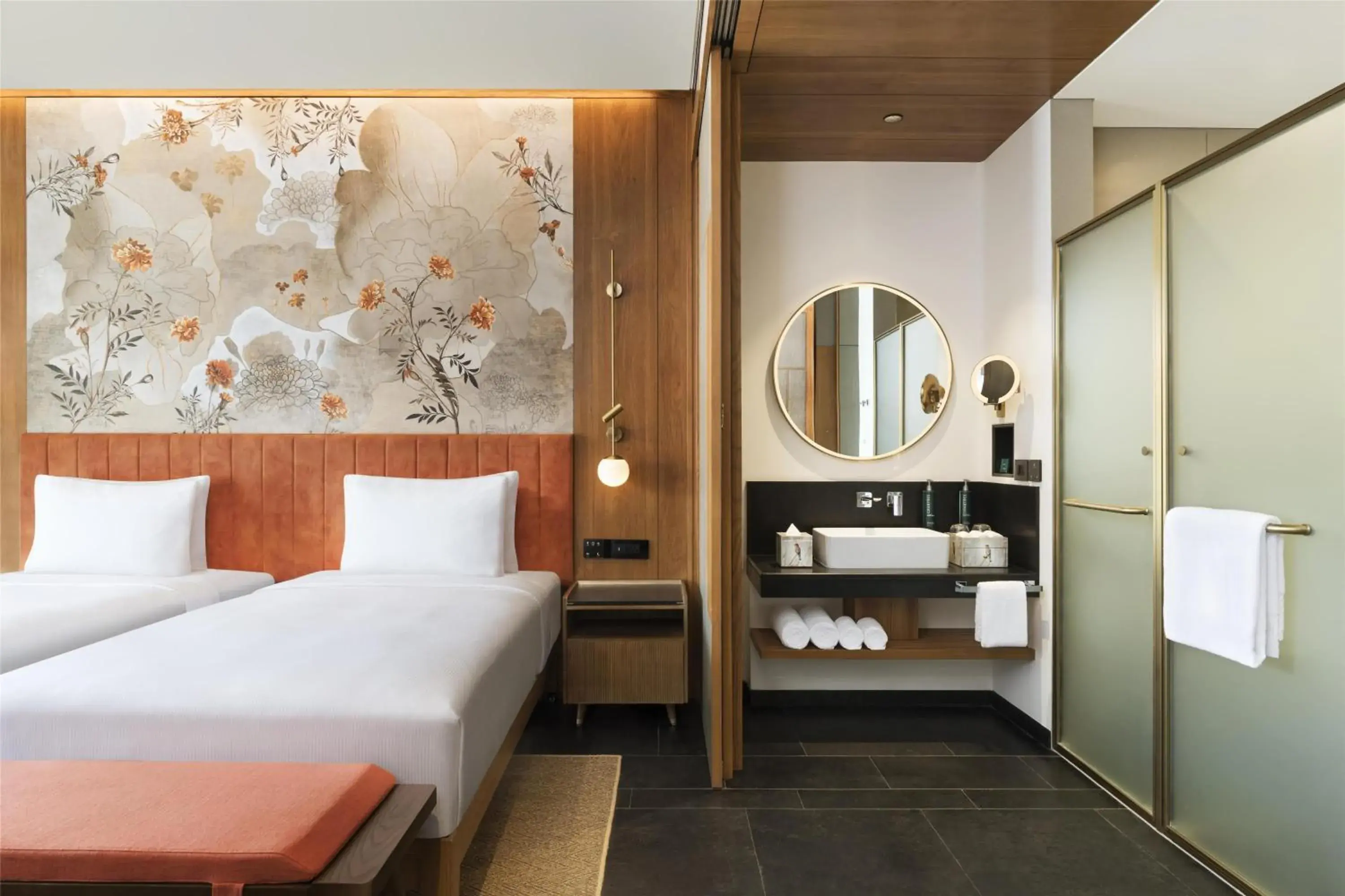 Deluxe Twin Room with Balcony and Garden View in Hilton Hyderabad Genome Valley Resort & Spa Deluxe Twin Room with Balcony and Garden View in Hilton Hyderabad Genome Valley Resort & Spa