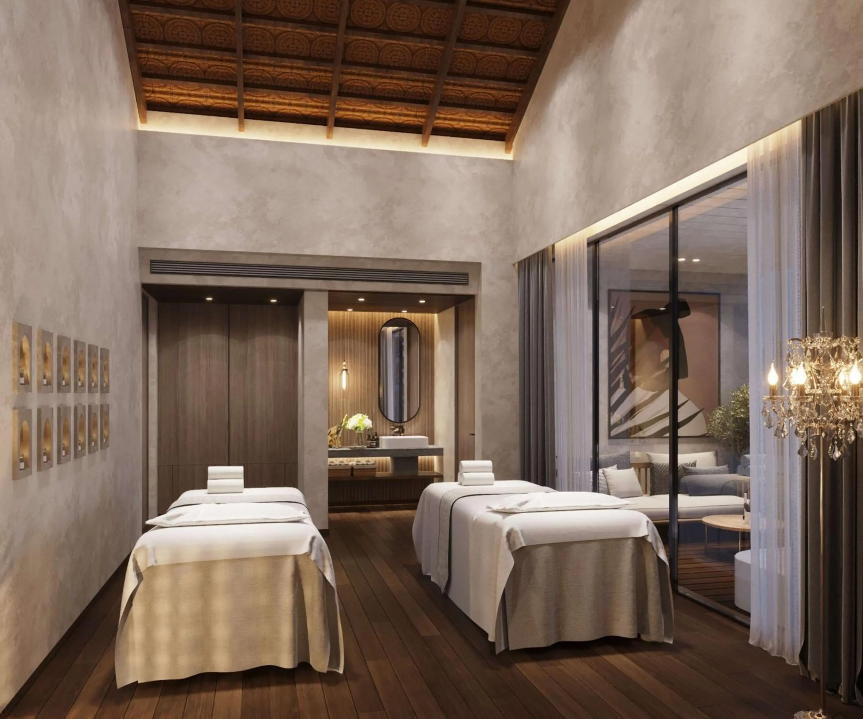 Spa and wellness centre/facilities, Bed in Hilton Hyderabad Genome Valley Resort & Spa