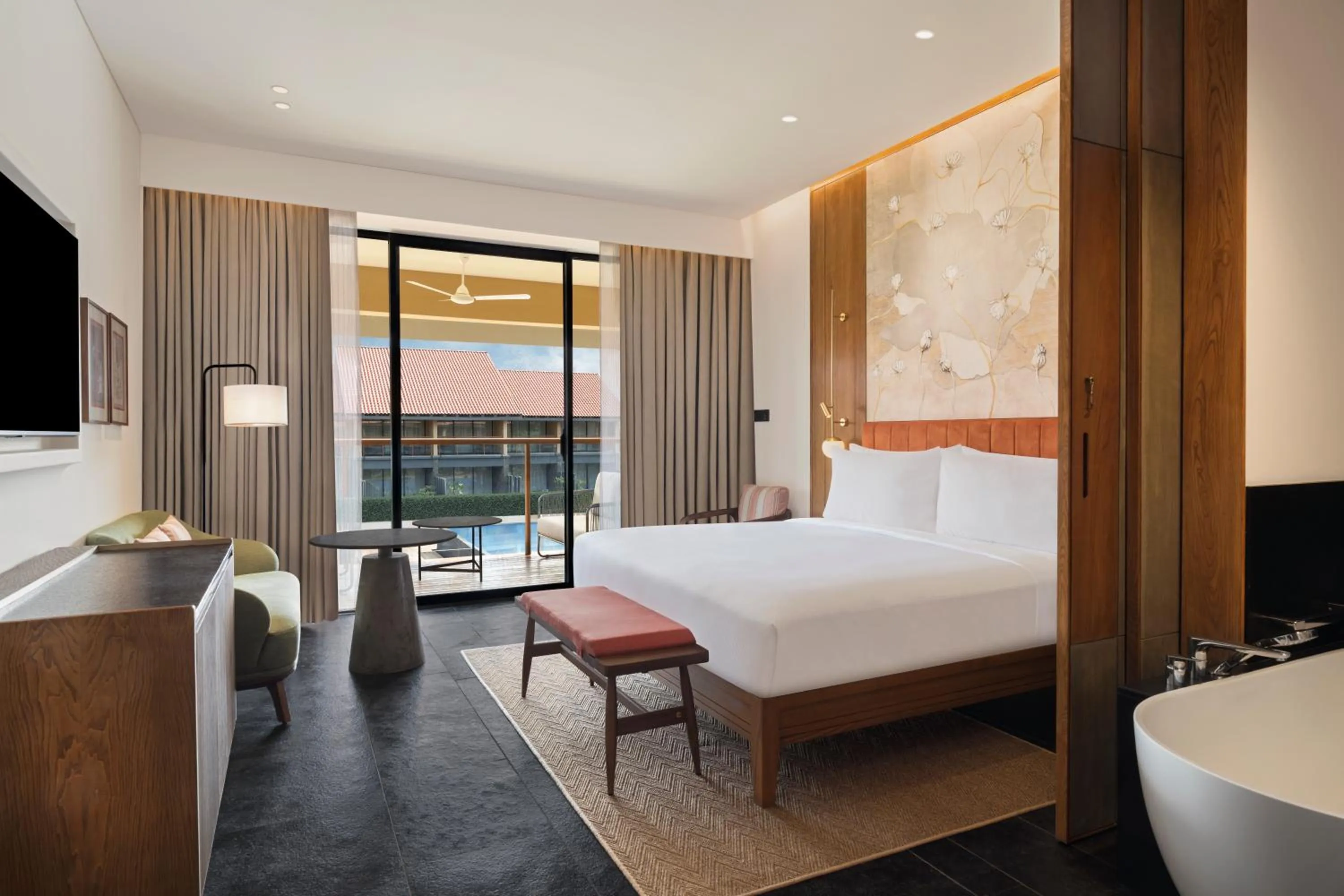 Bed in Hilton Hyderabad Genome Valley Resort & Spa