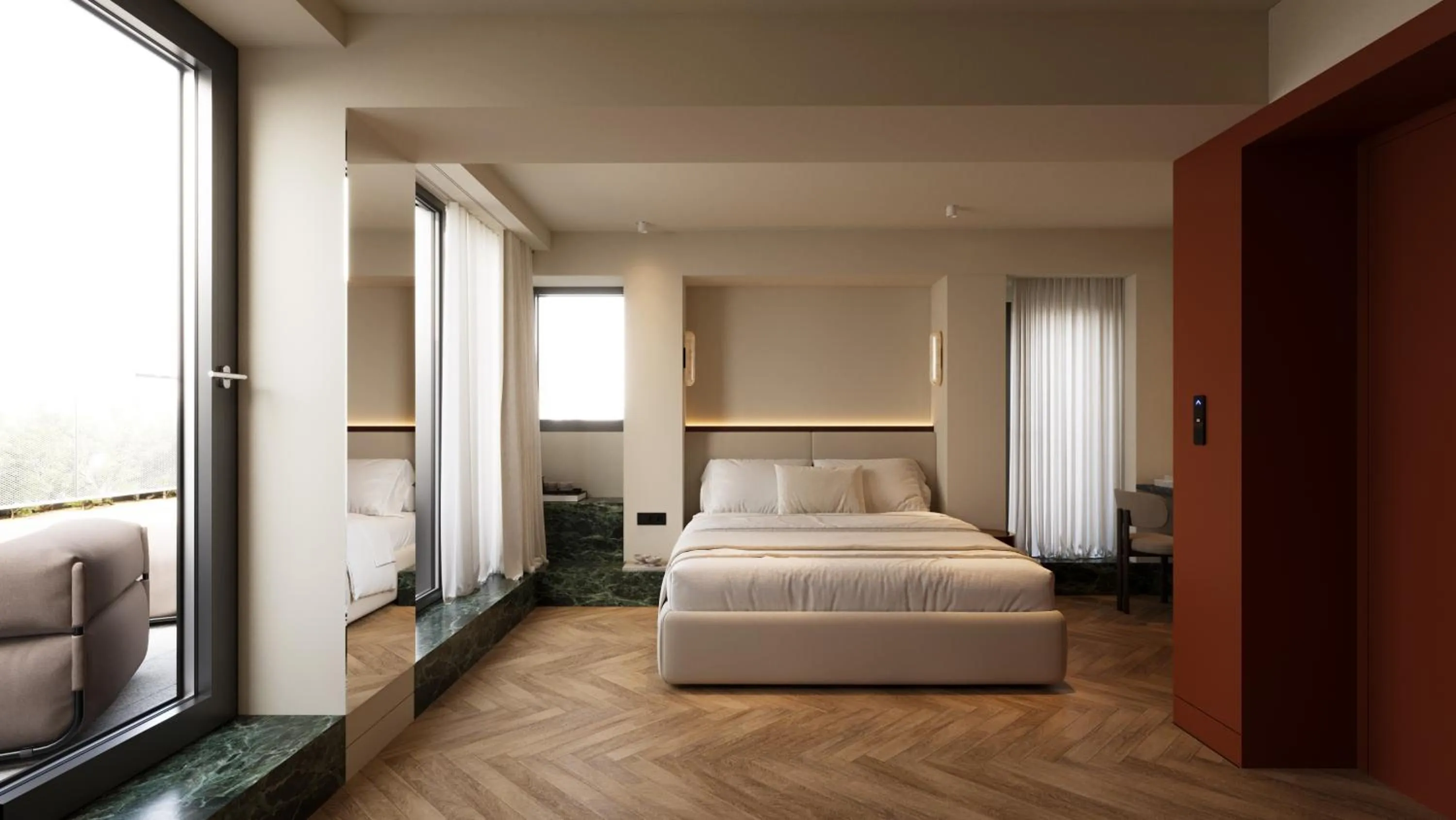 Bedroom, Bed in Bellen Athens Ηotel
