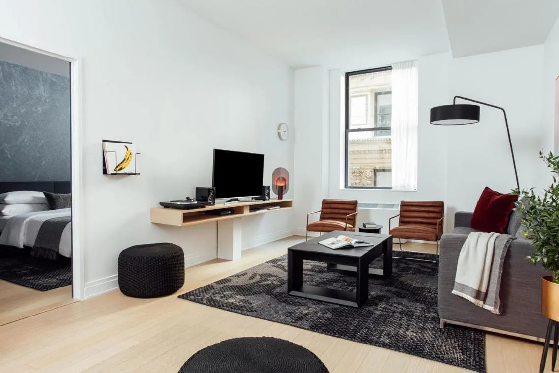 Living room, Bed in Mint House at 70 Pine