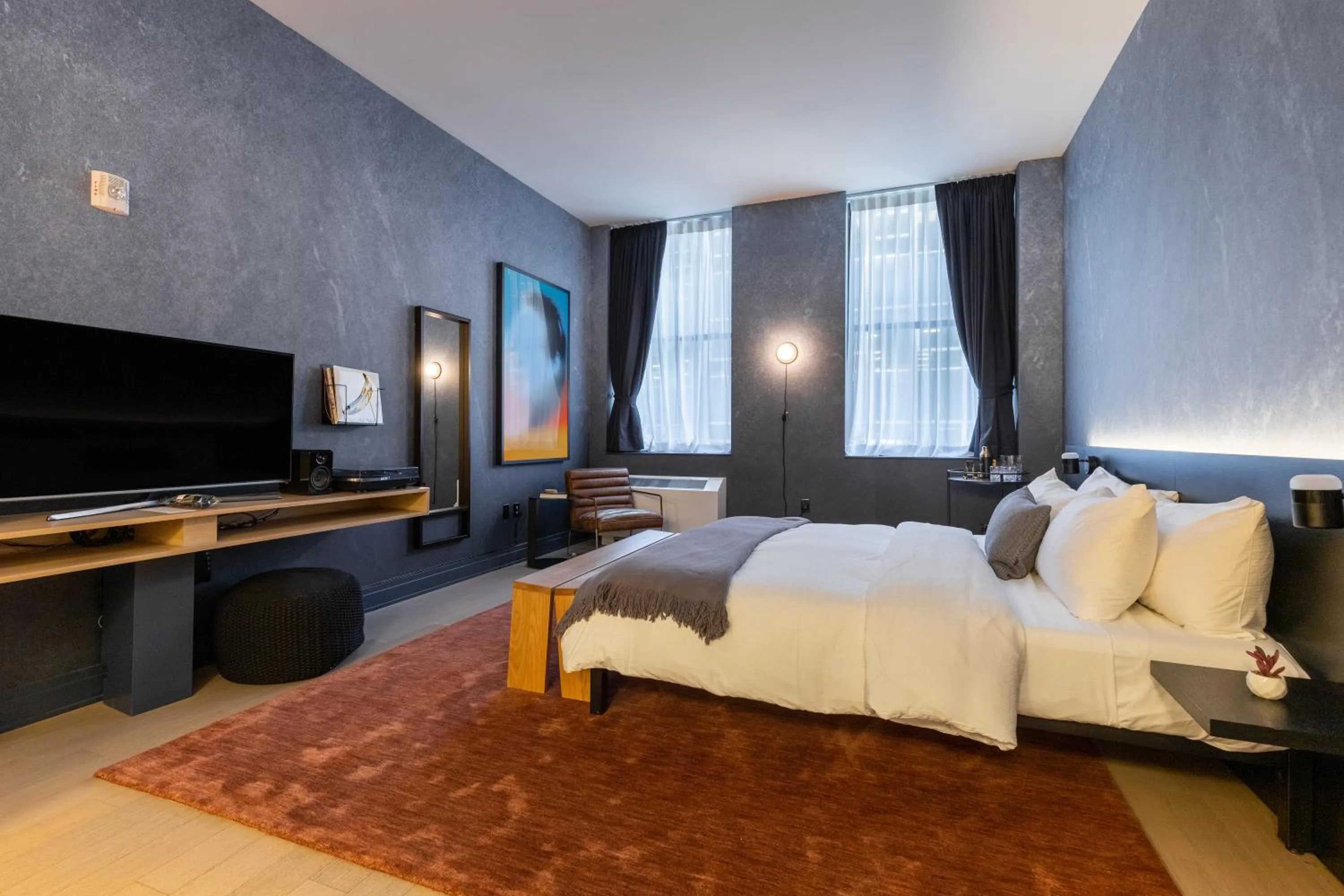 Bed in Mint House at 70 Pine