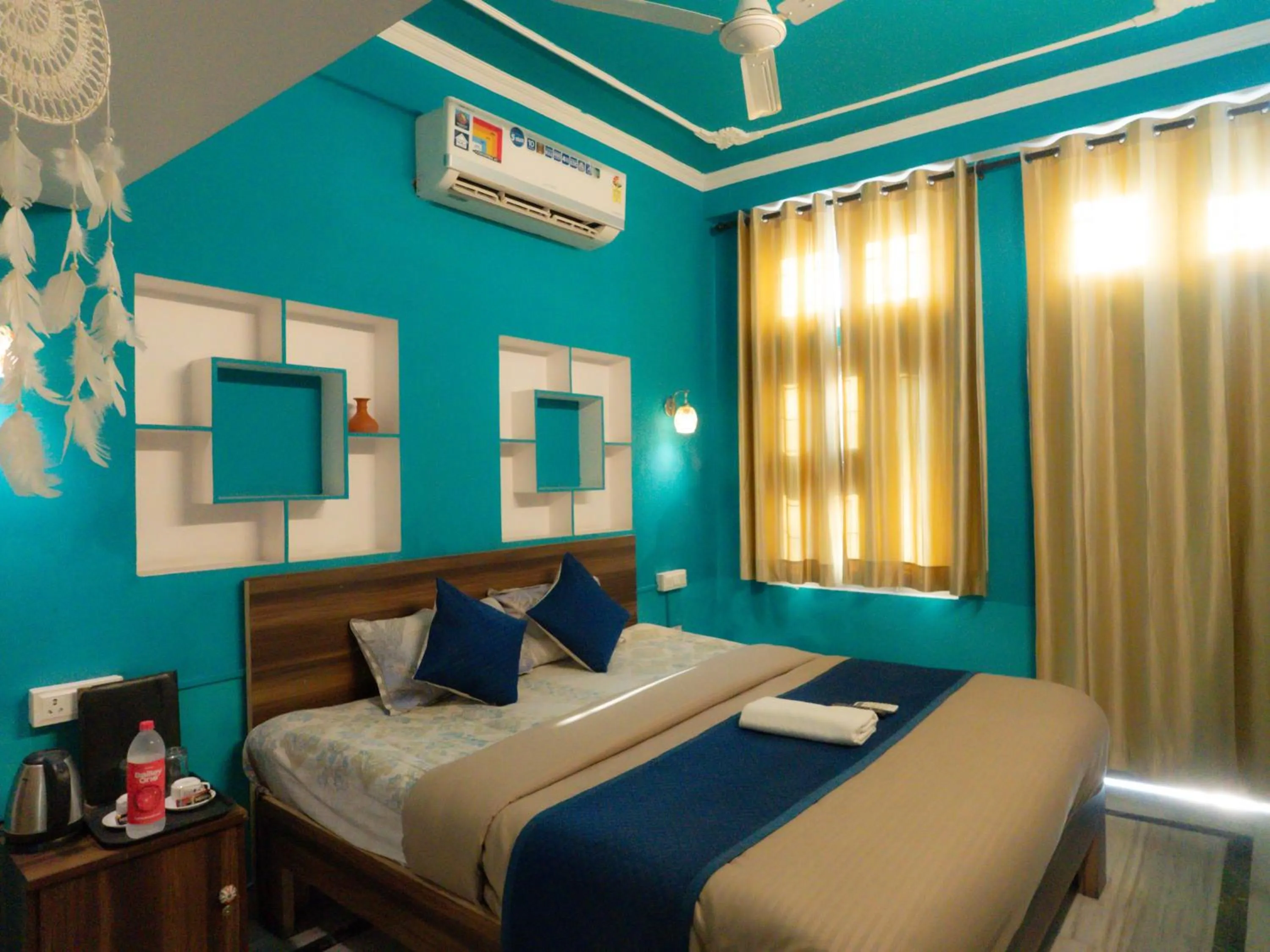 Balcony/Terrace, Bed in The Pink Chapter Hostel, Jaipur