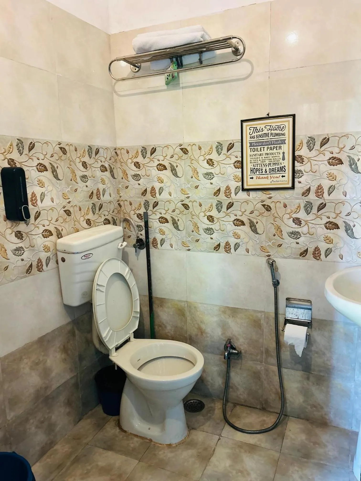 Toilet in The Pink Chapter Hostel, Jaipur