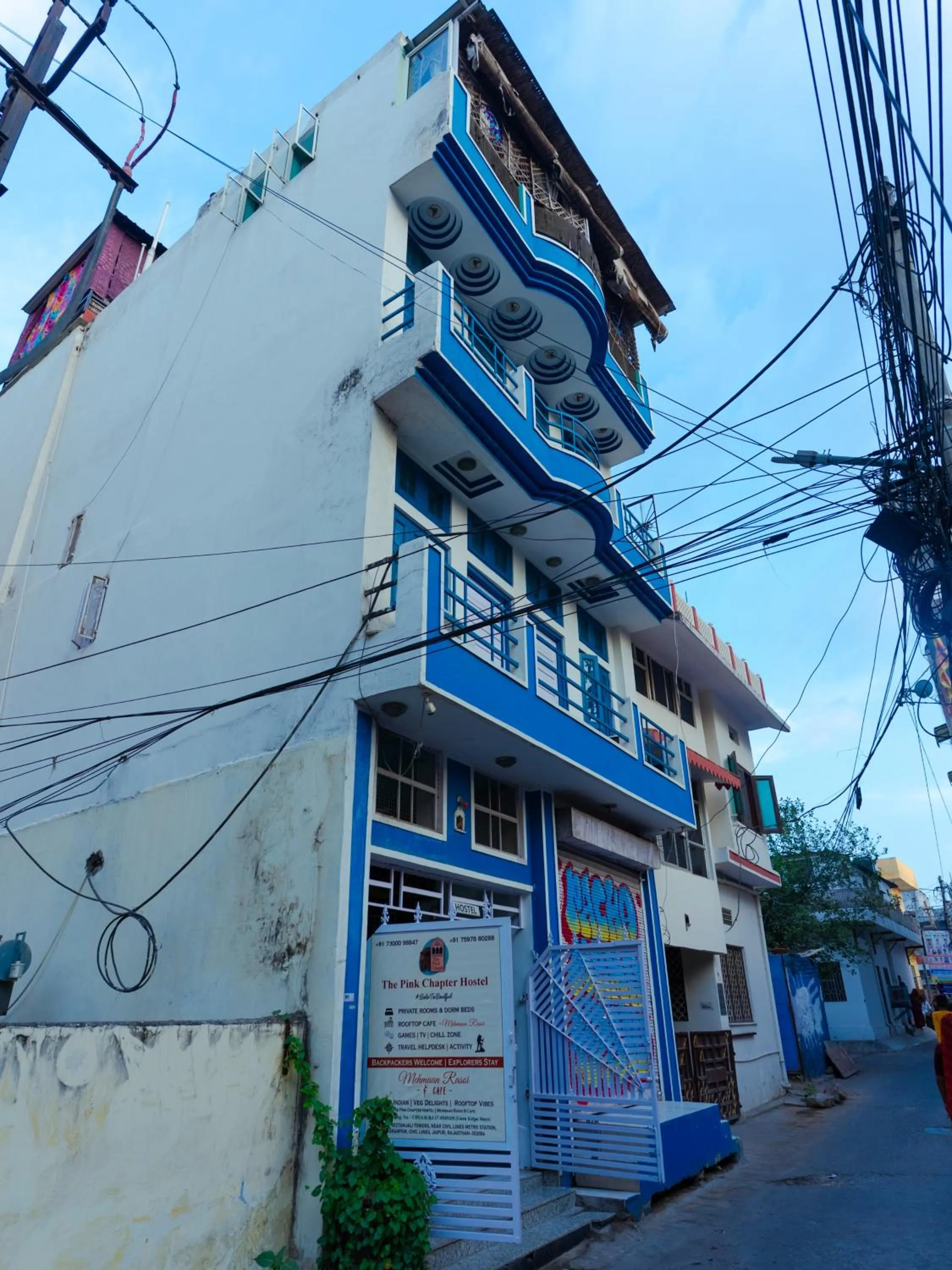 Property building in The Pink Chapter Hostel, Jaipur