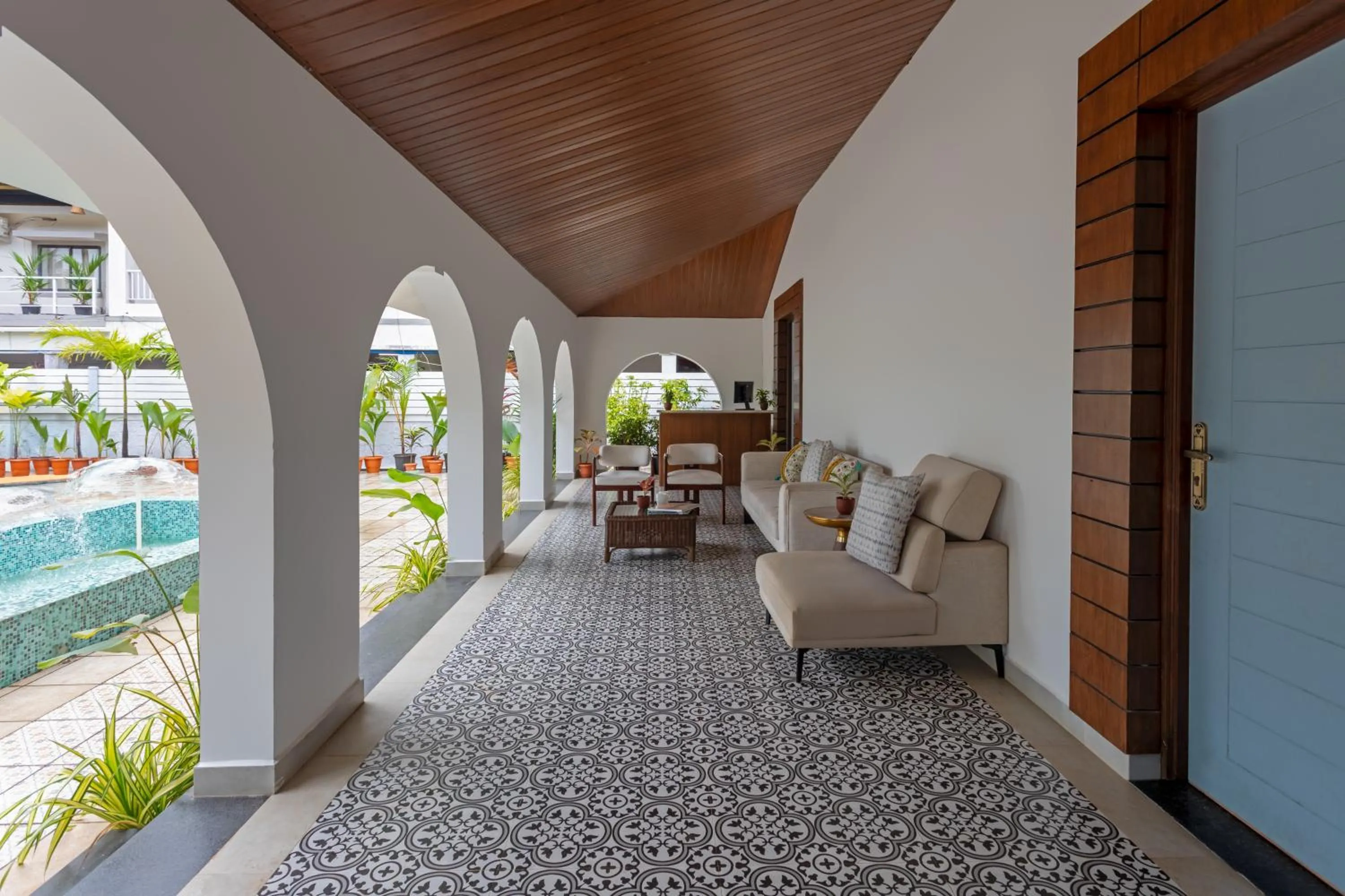 Seating area in Lamrin Morjim Goa