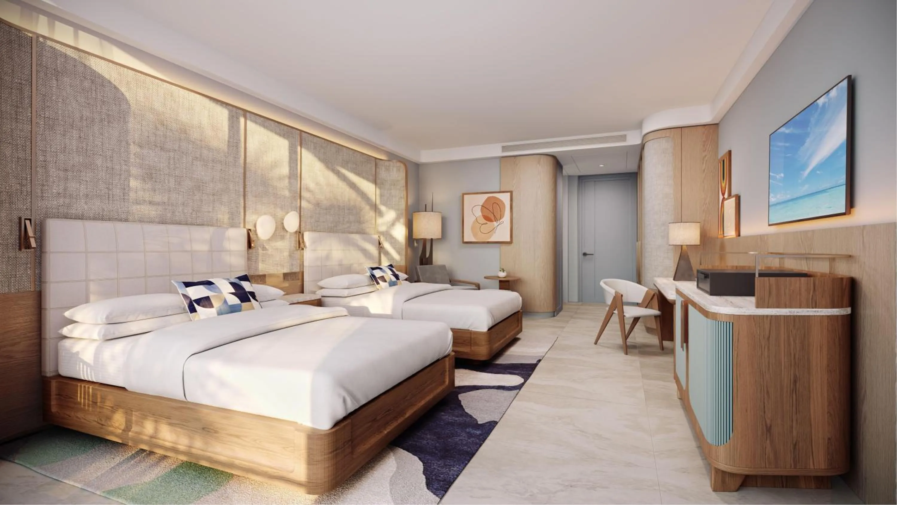 Bed in The Westerly At Hilton Aruba Caribbean Resort