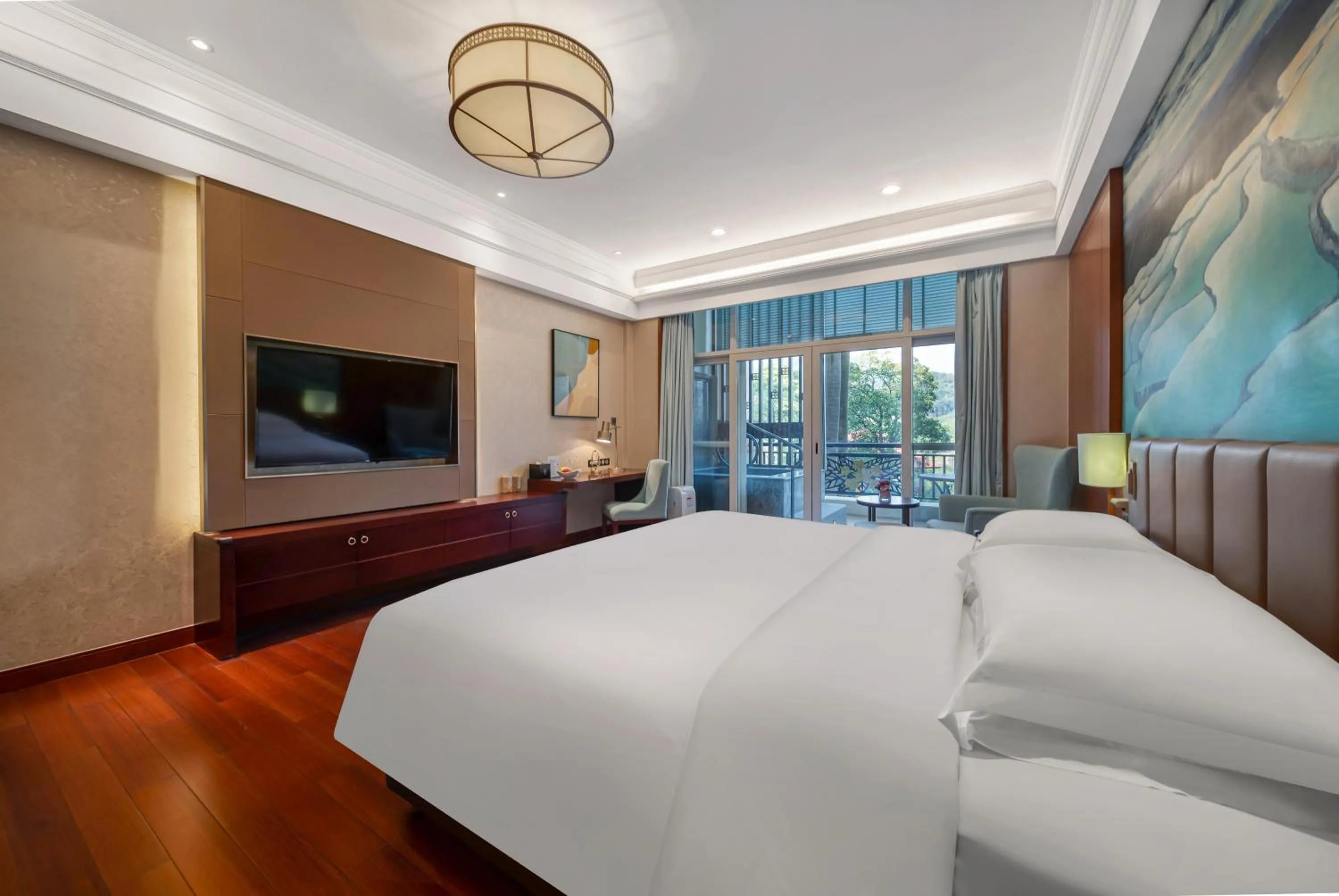 Photo of the whole room, Bed in Good View Hotel Tangxia - 15 mins drive from Dongguan South Railway Station