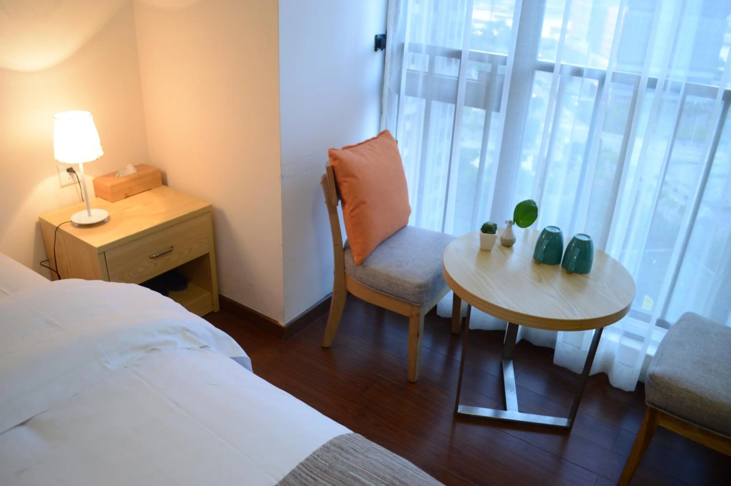 Decorative detail, Bed in Xizhengjia Apartment Hotel Pazhou Complex