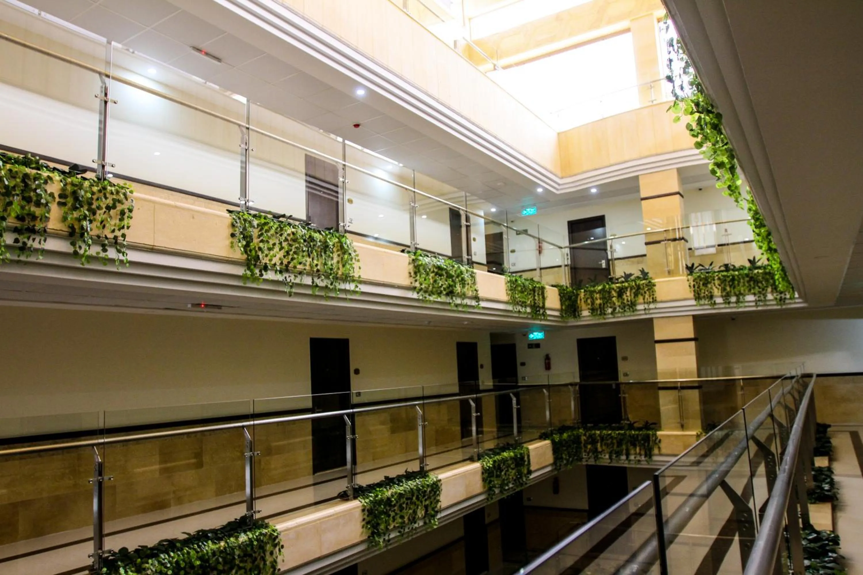 Inner courtyard view in Queen Plaza Hotel