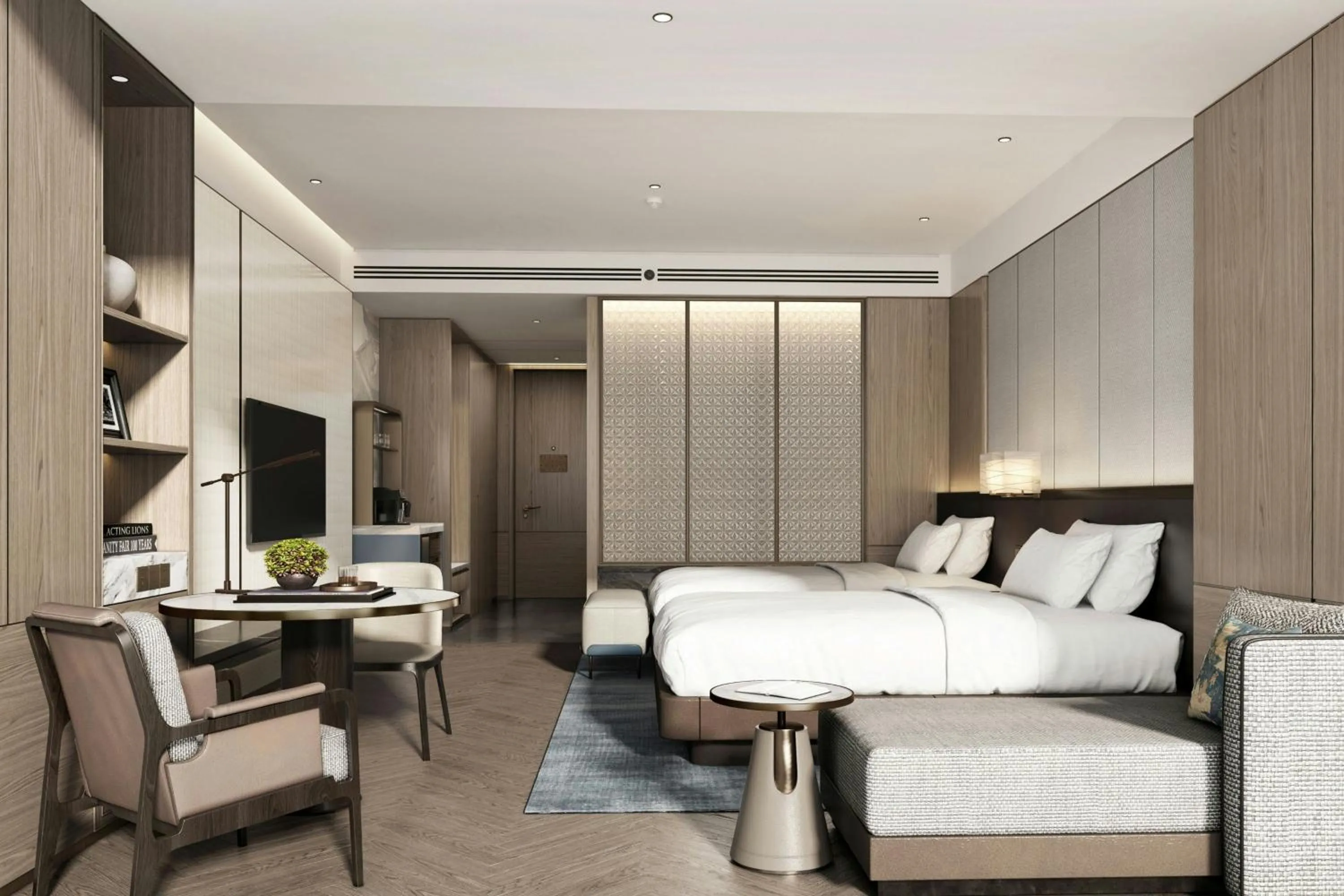 Photo of the whole room, Bed in Xi'an Marriott Hotel High-Tech Zone