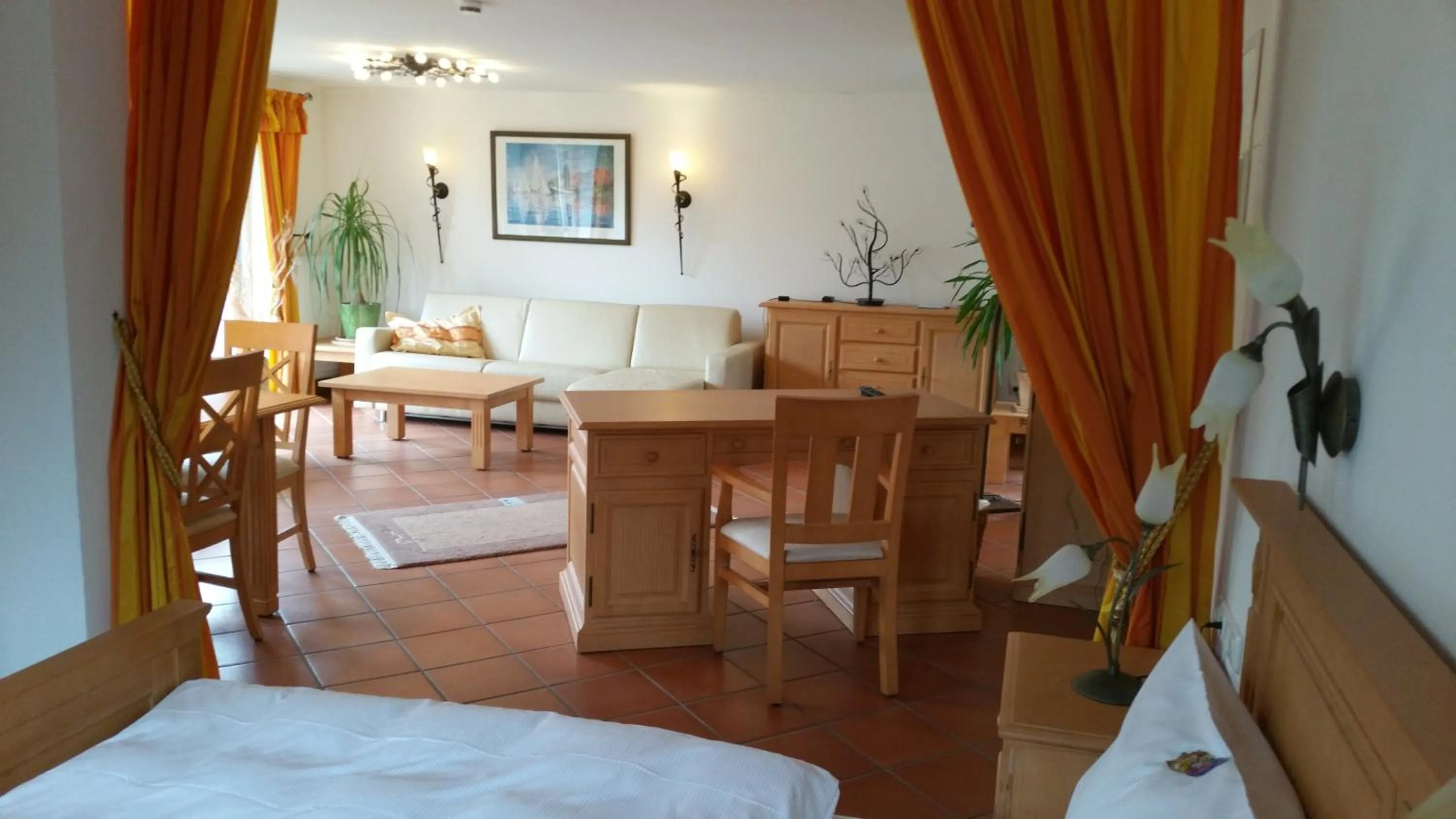 Seating area, Bed in Landhaus Sassenhof