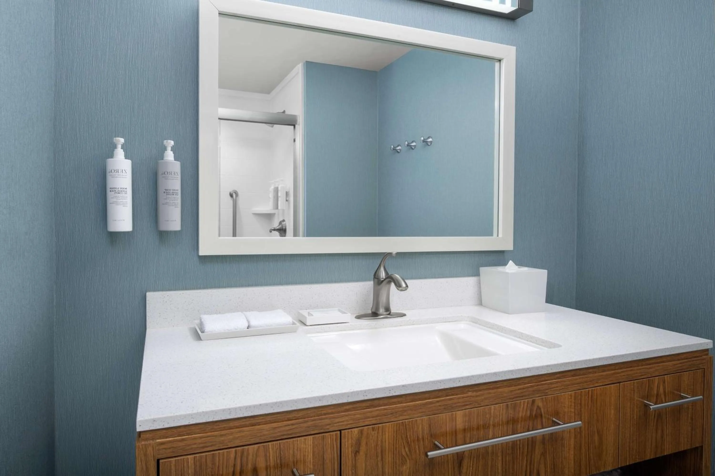 Bathroom, Bed in Home2 Suites by Hilton Tallahassee State Capitol