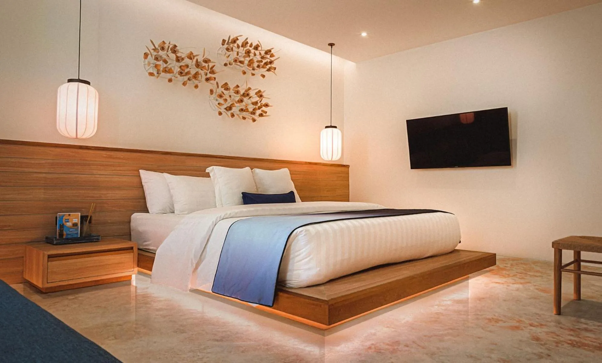 Bed in Sichon Cabana Beach Resort