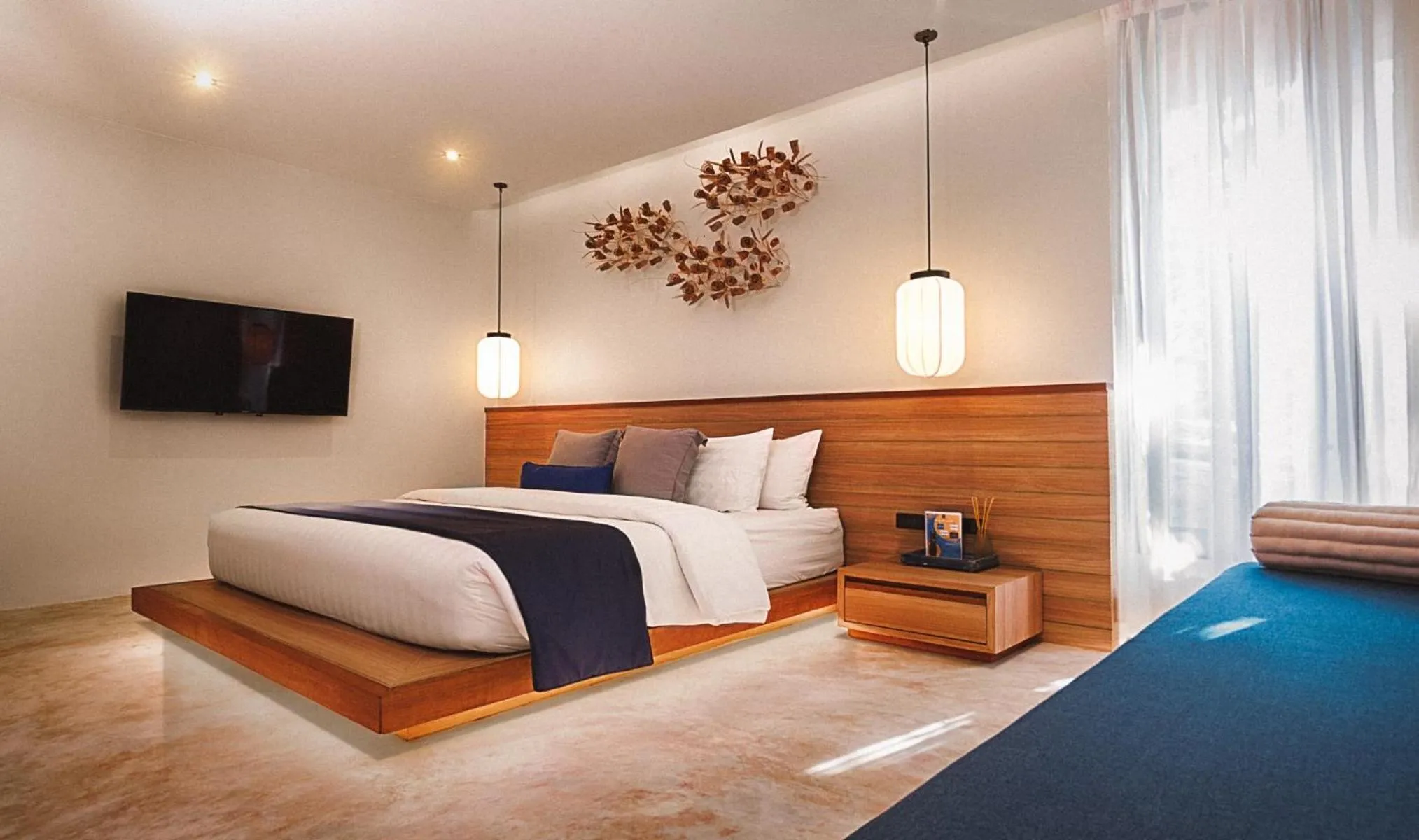 Bed in Sichon Cabana Beach Resort