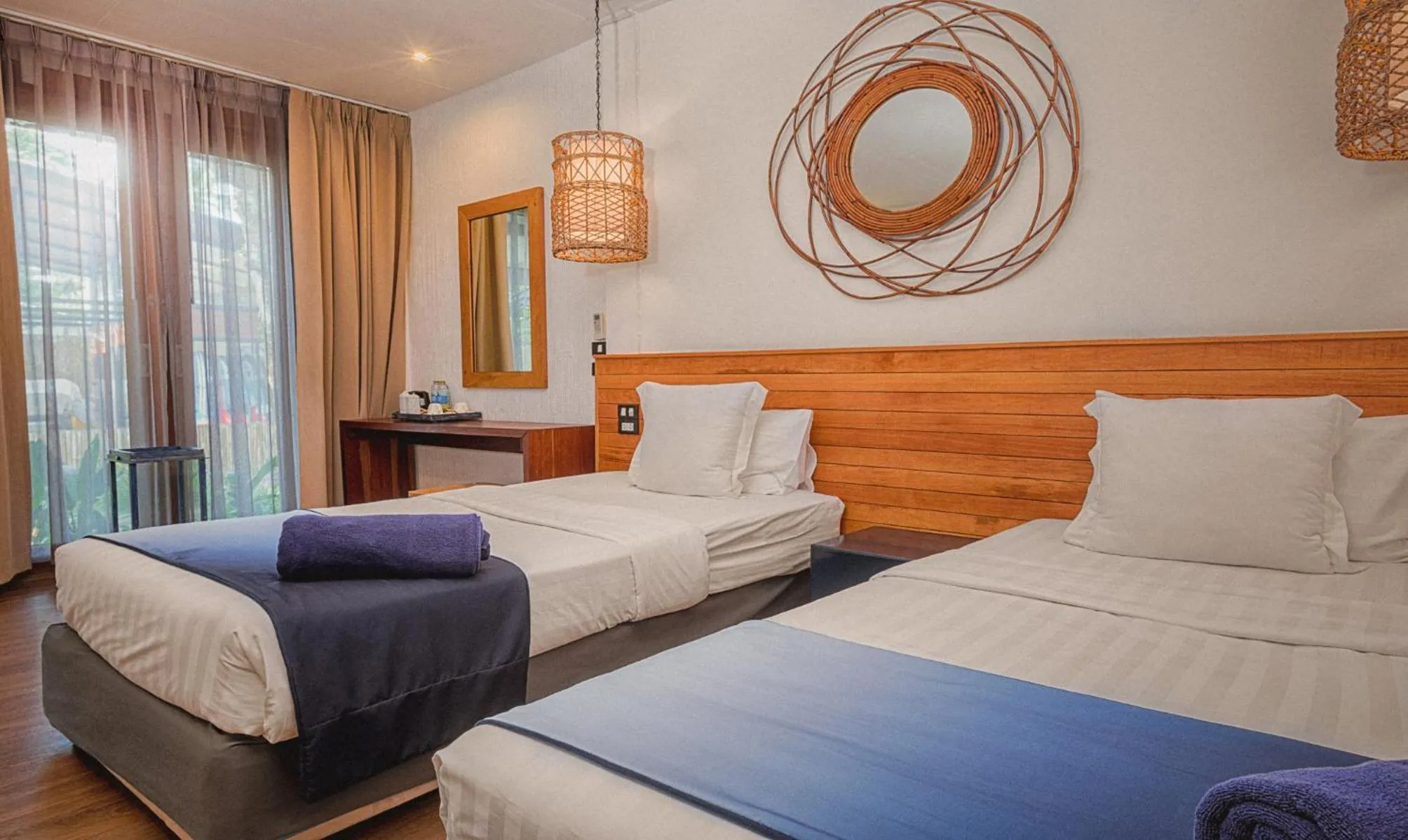 Bed in Sichon Cabana Beach Resort