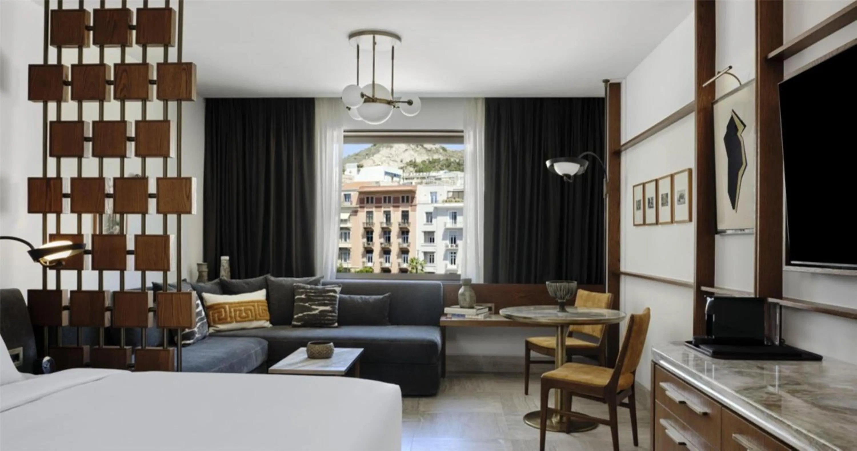 Living room, Bed in Conrad Athens The Ilisian