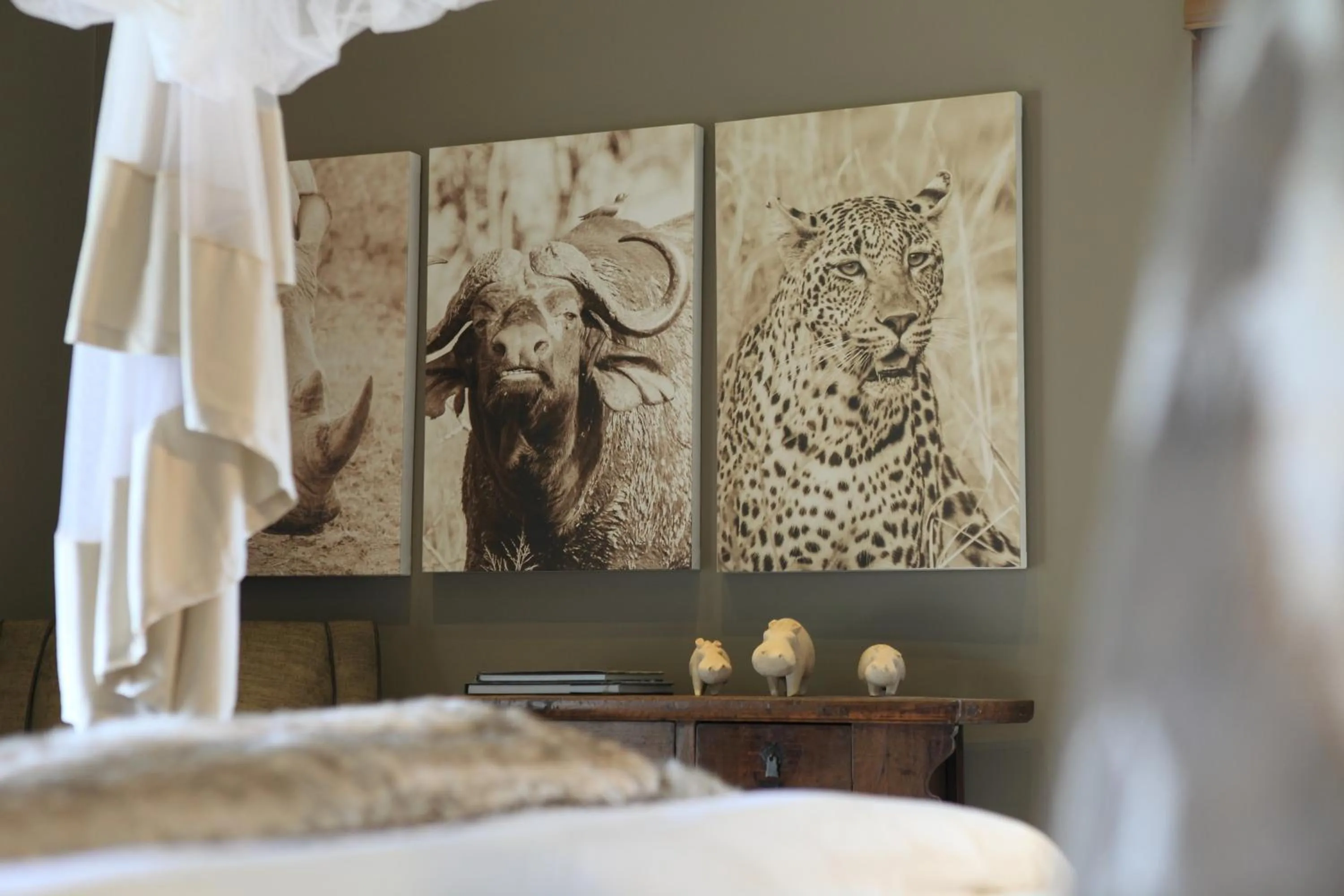 Decorative detail, Bed in Botlierskop Bush Villas