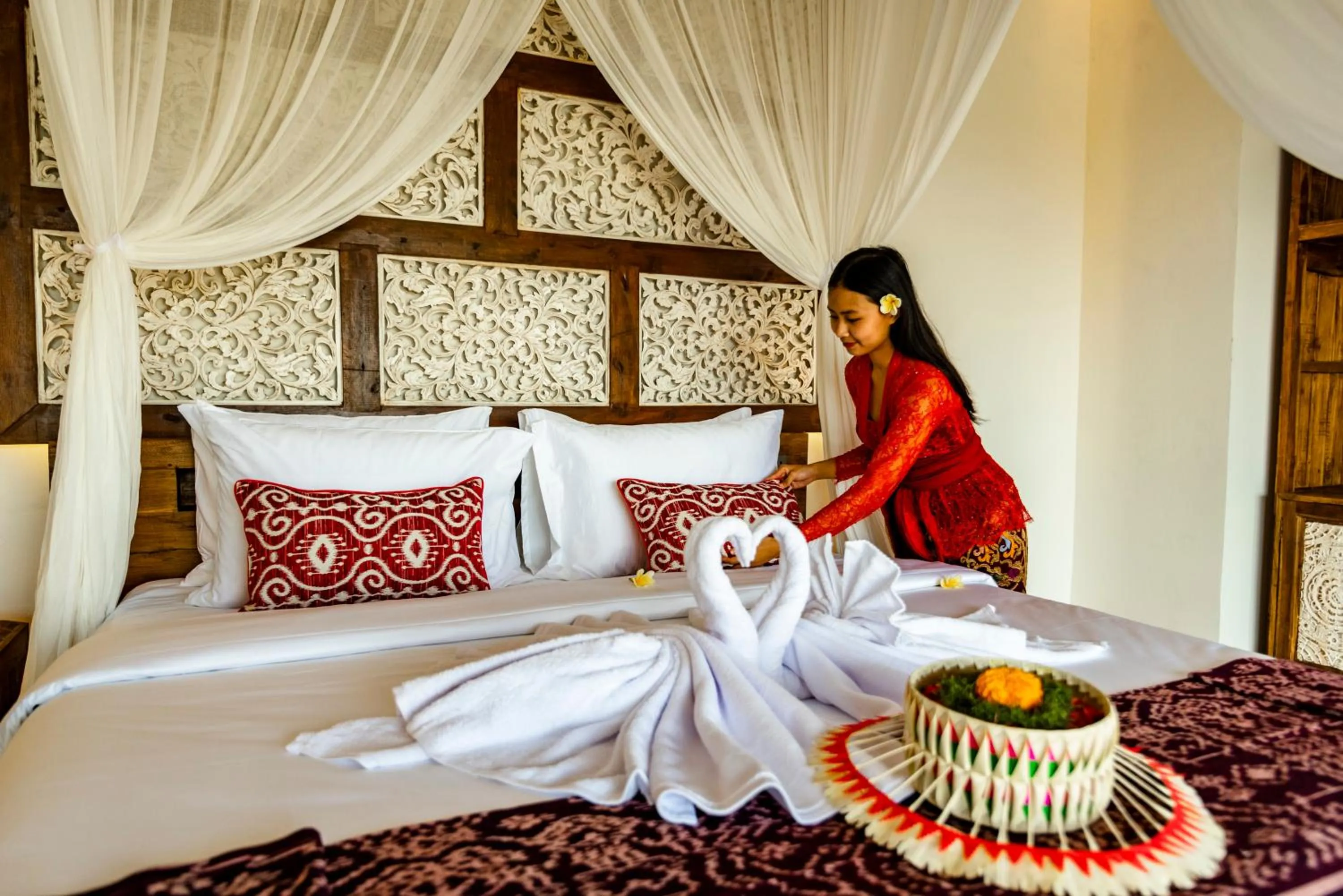Bed in Akshaya Resort Ubud by Dhananjaya Hospitality