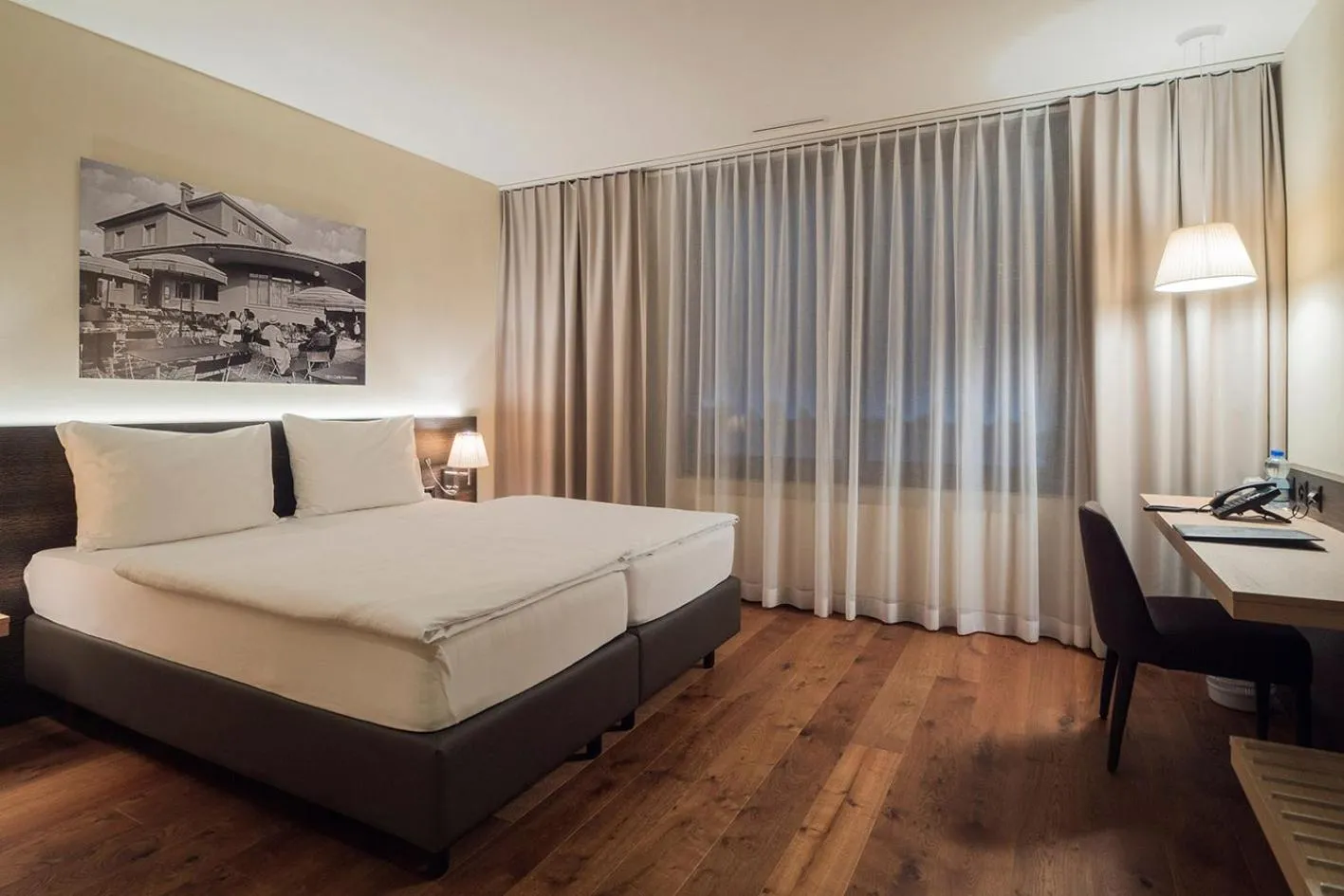 Photo of the whole room, Bed in Hotel one66 (free parking garage)