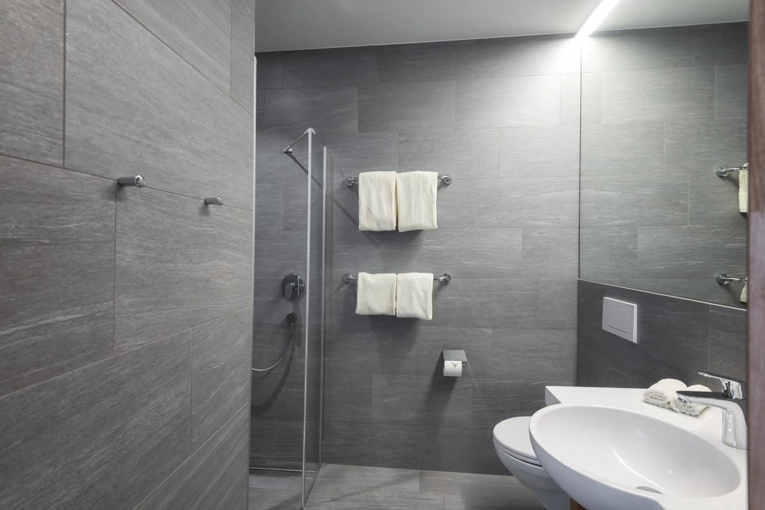 Bathroom in Hotel one66 (free parking garage)