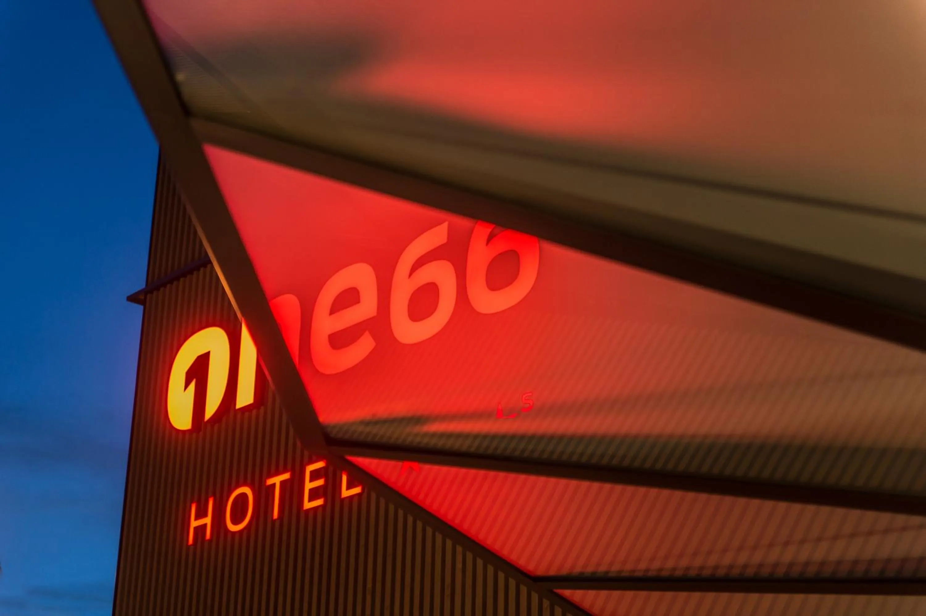 Property logo or sign in Hotel one66 (free parking garage)