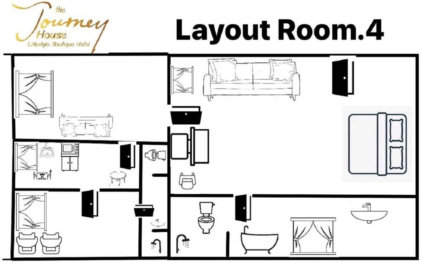 Floor plan in The Journey House Lifestyle Boutique Hotel