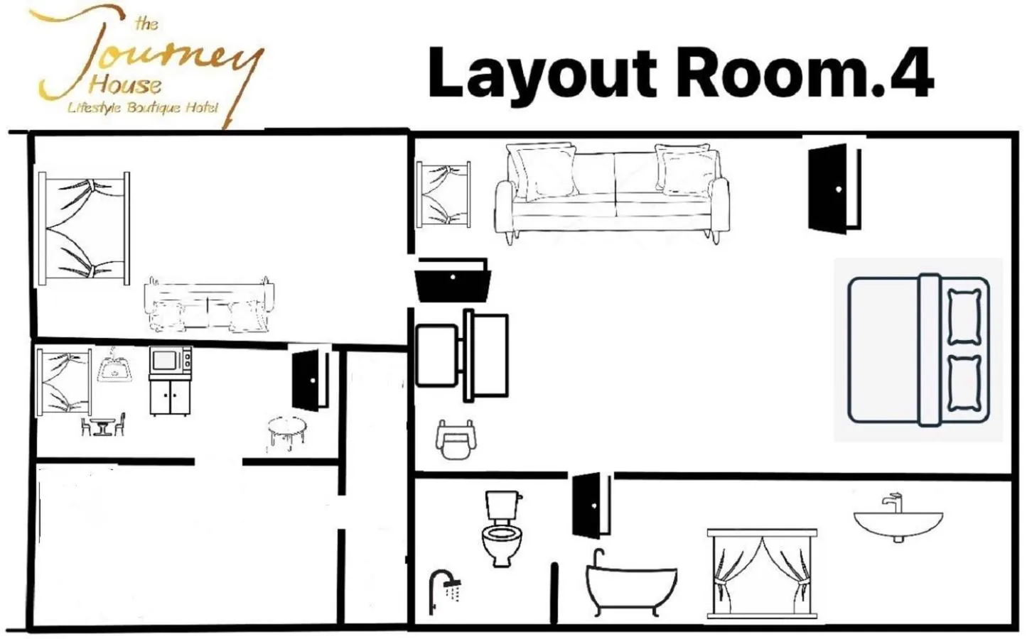 Floor plan in The Journey House Lifestyle Boutique Hotel